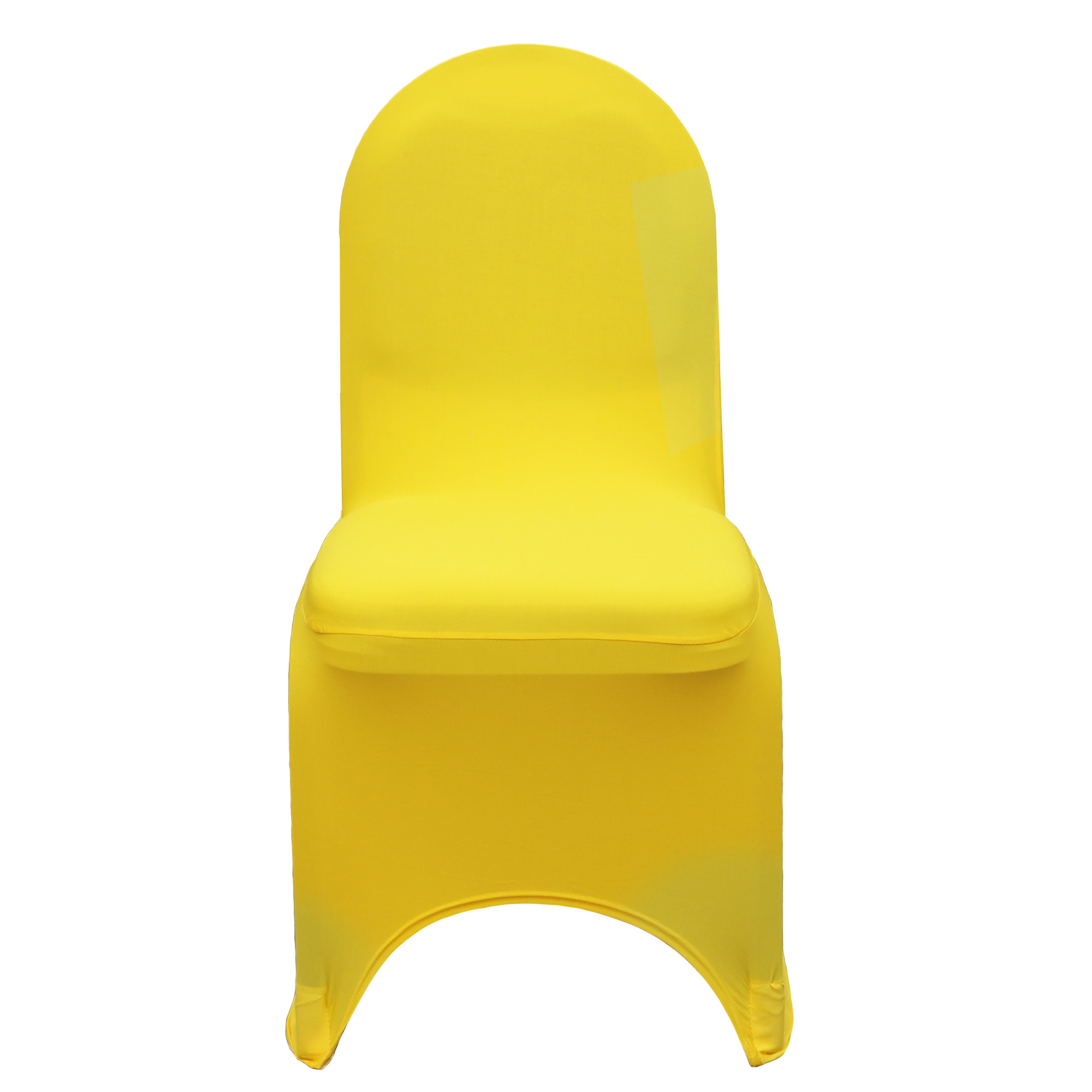 Stretch Spandex Banquet Chair Cover Yellow front