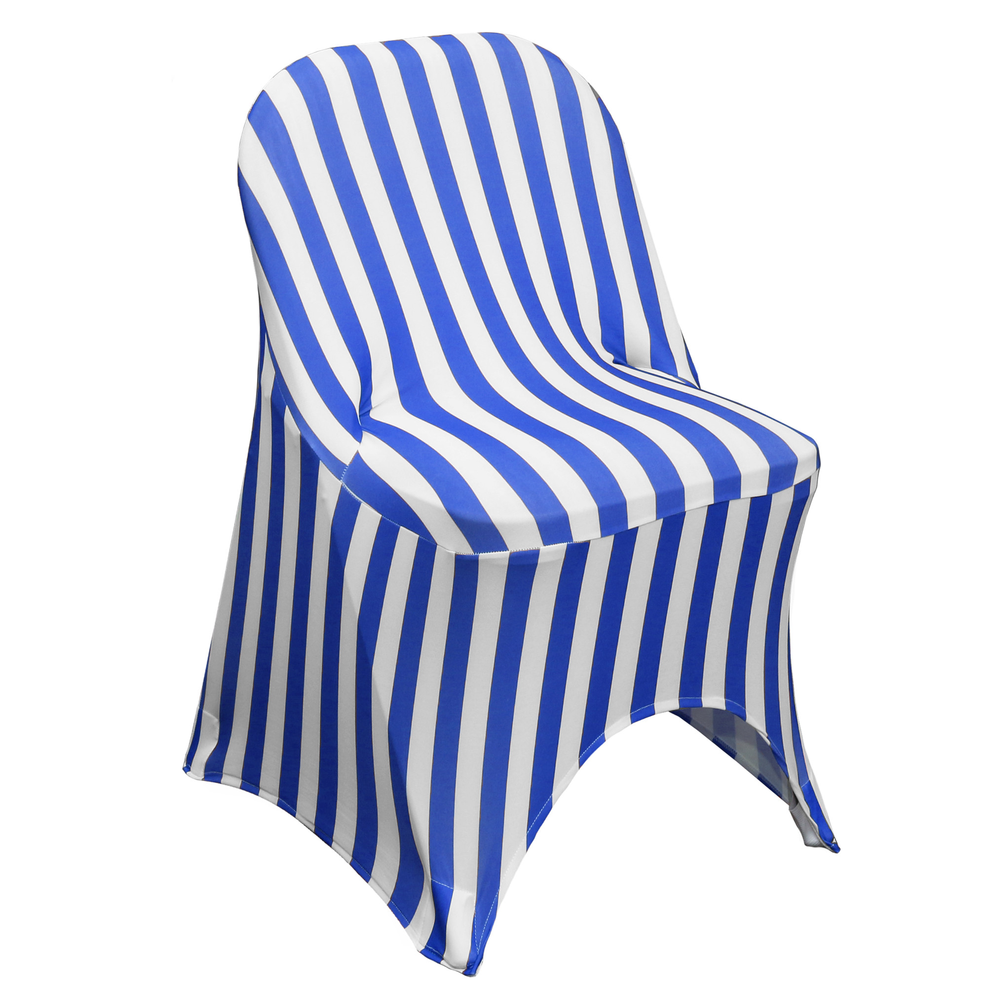 Royal Blue/White Spandex Folding Chair Covers Wholesale