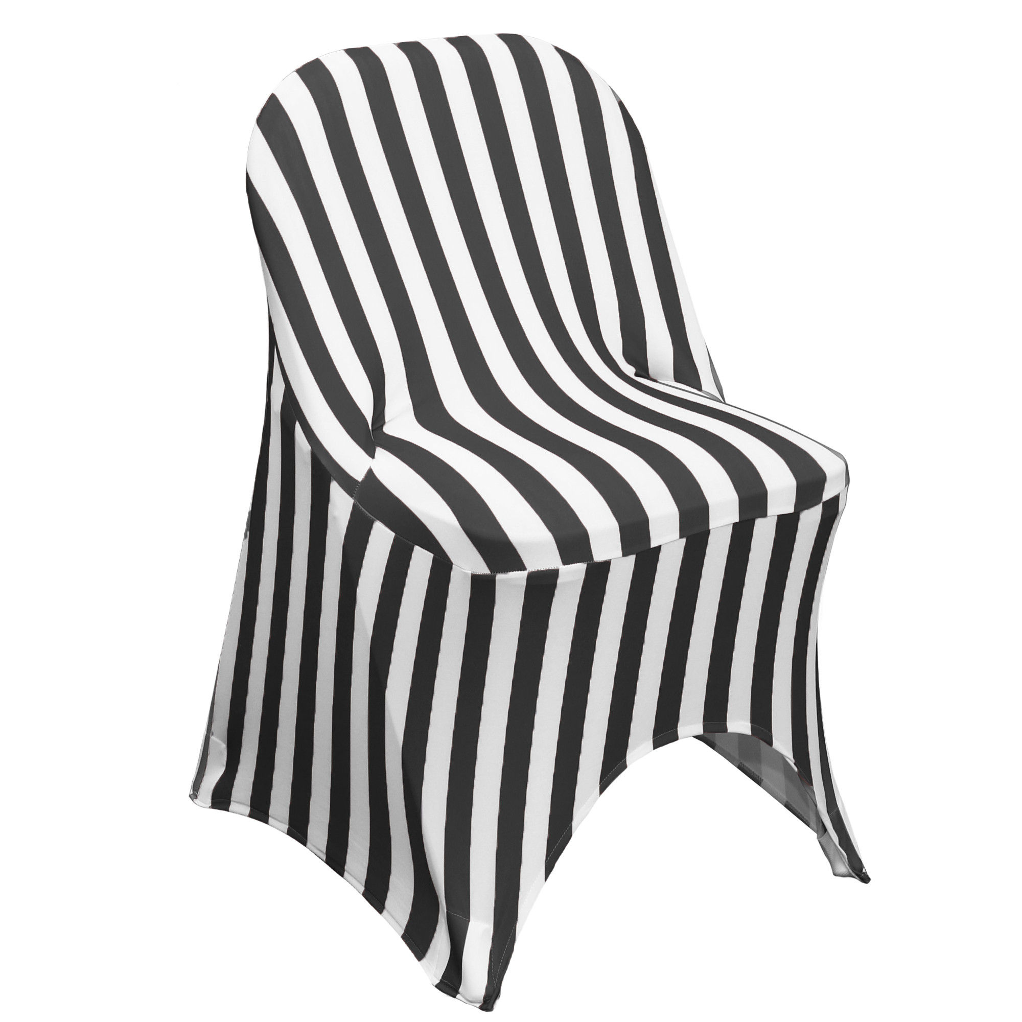 Stretch Spandex Folding Chair Covers Striped Black/White