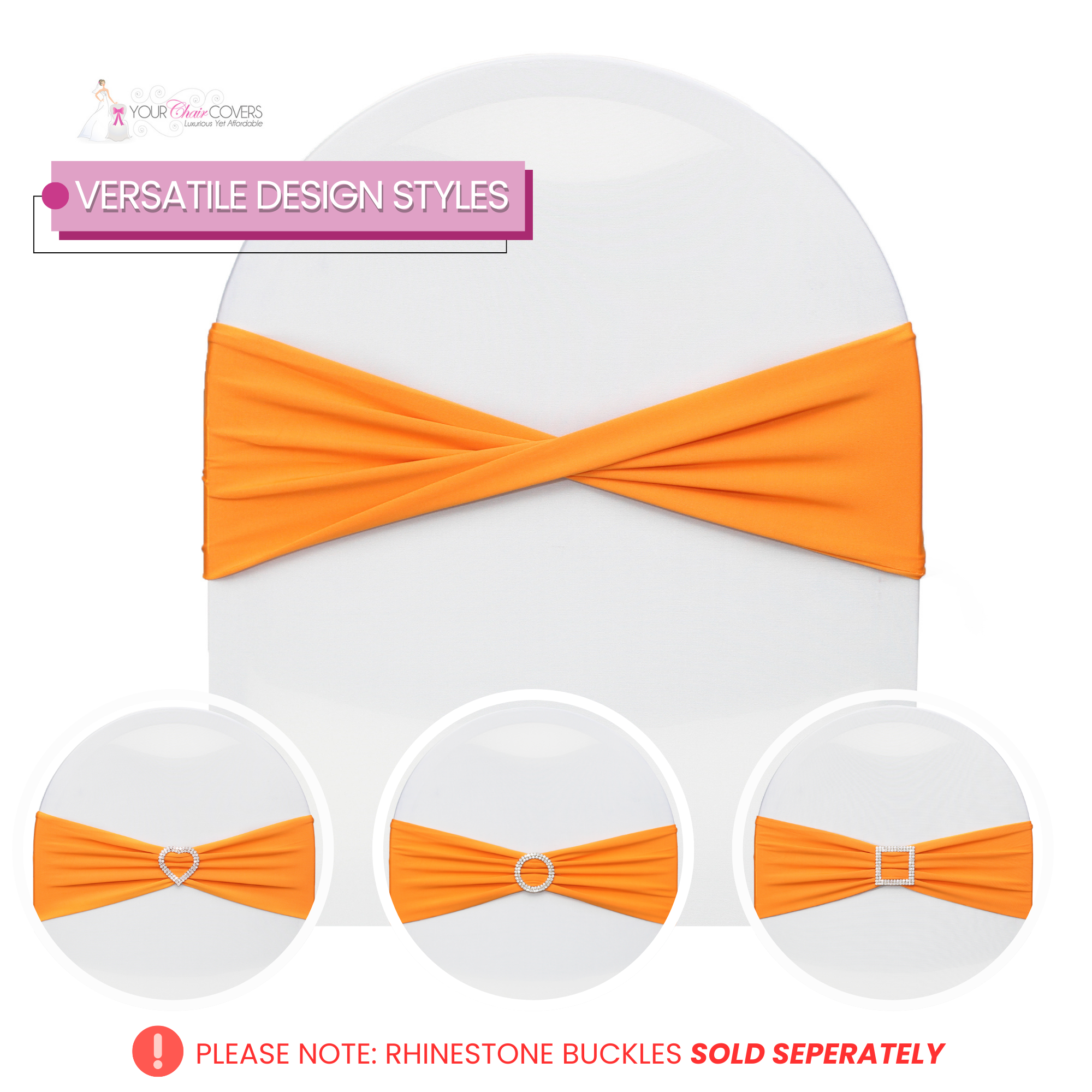 orange spandex chair band designs