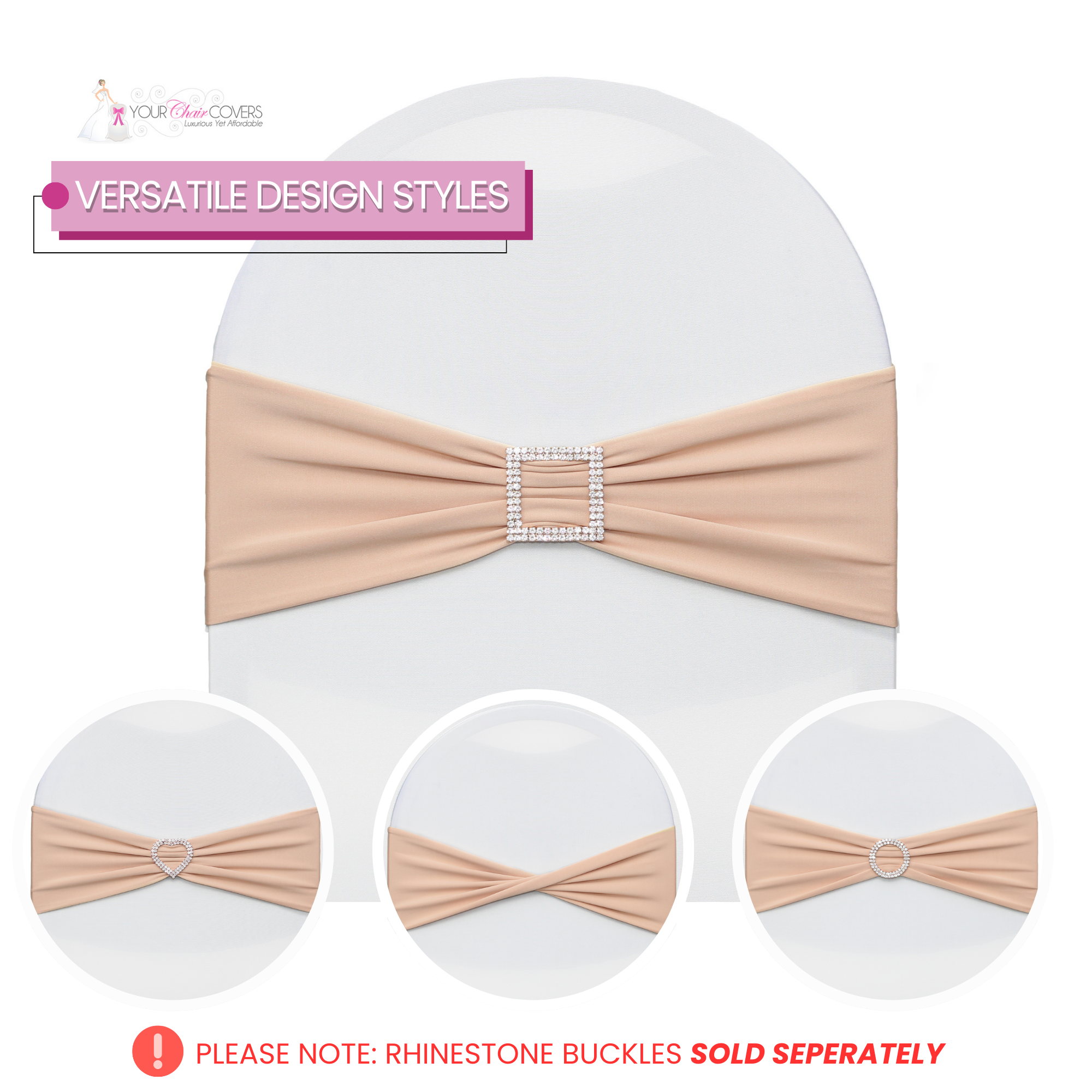 peach spandex chair band designs