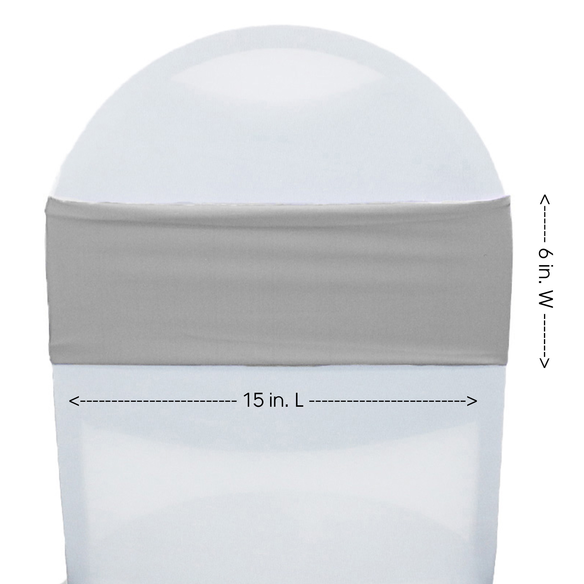 Spandex Chair Sashes Gray measurements