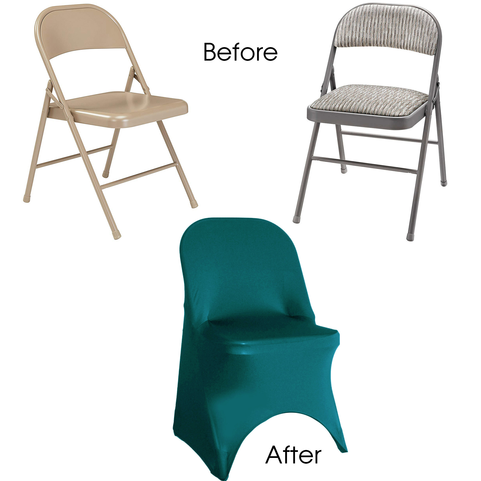 Stretch Spandex Folding Chair Cover Teal | YCC Linens