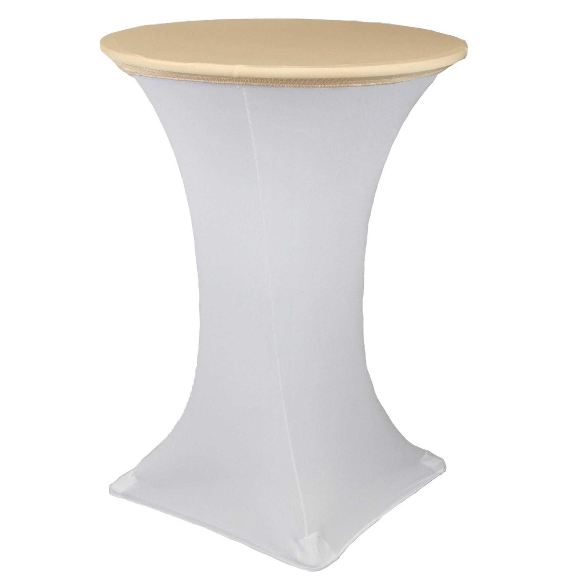 30" Stretch Spandex Table Topper/Cap Champagne