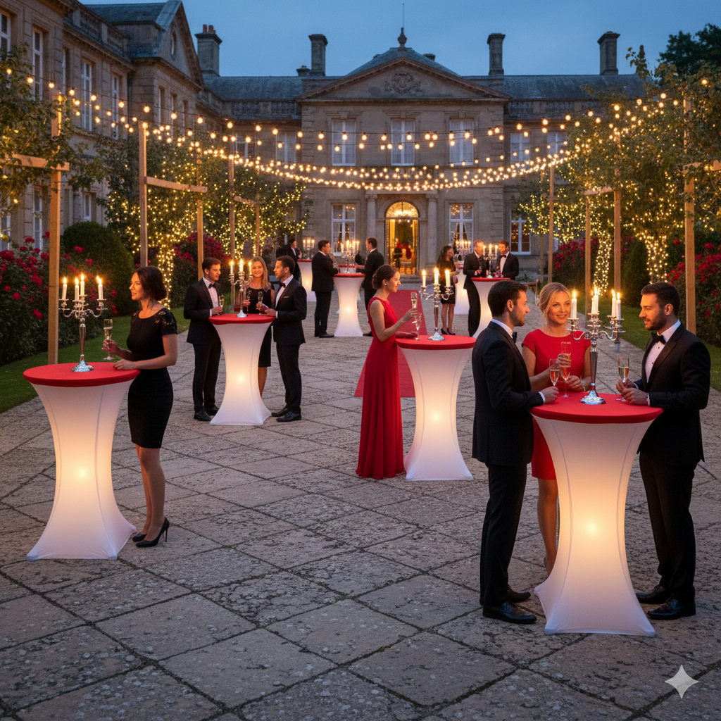 30" Stretch Spandex Table Topper/Cap Red for weddings and catering events