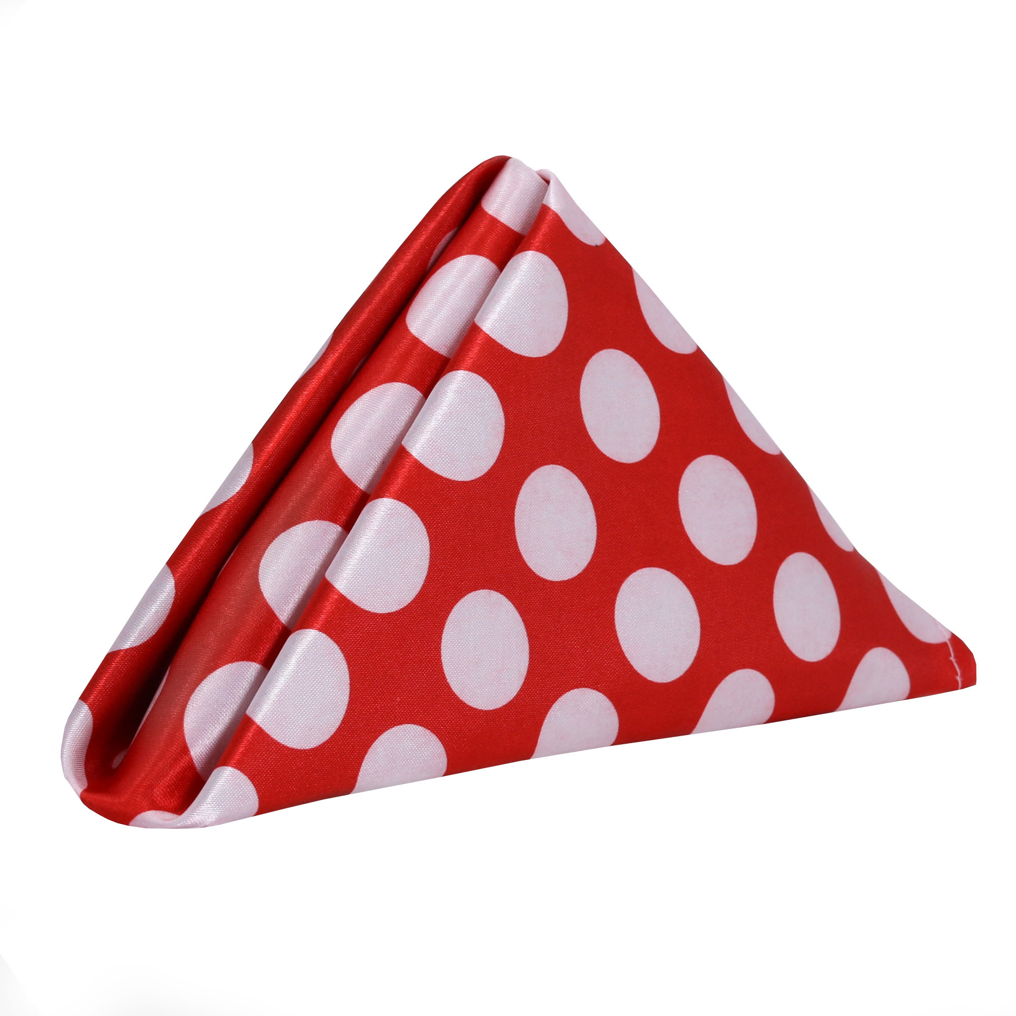 20 inch Satin Cloth Napkins Red/White Polka Dots