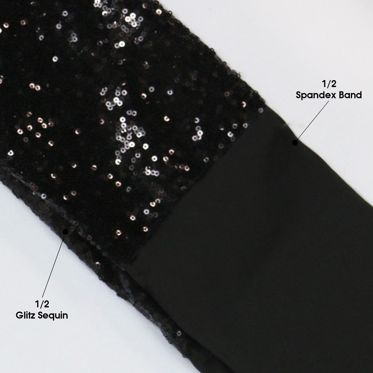Glitz Sequin Spandex Band Black
