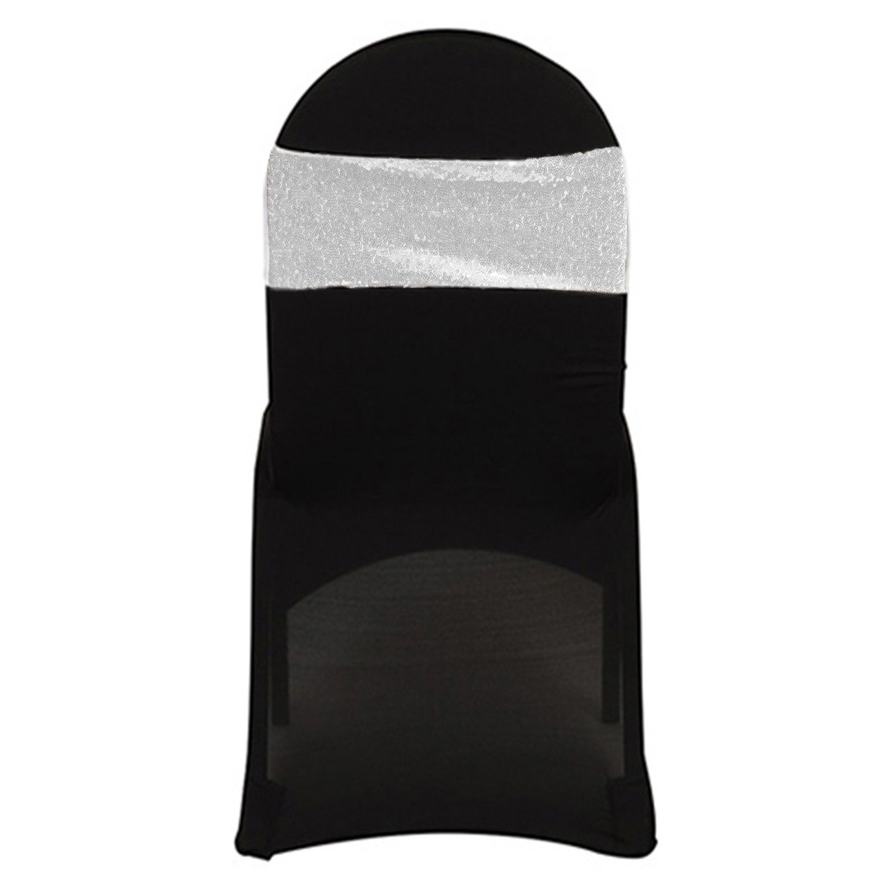 Stretch Spandex Glitz Sequin Bands White