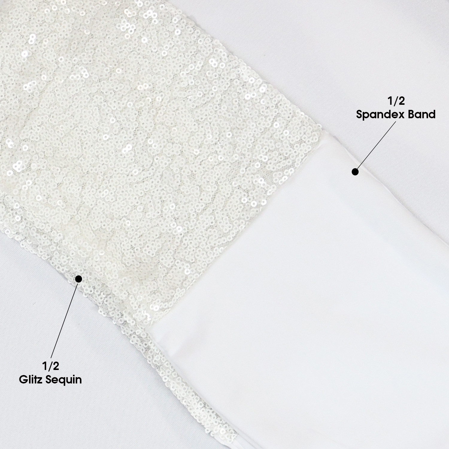 Glitz Sequin Spandex Band White