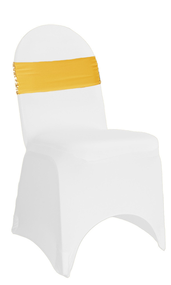 10 Pack Stretch Spandex Glitz Sequin Bands Gold Front View