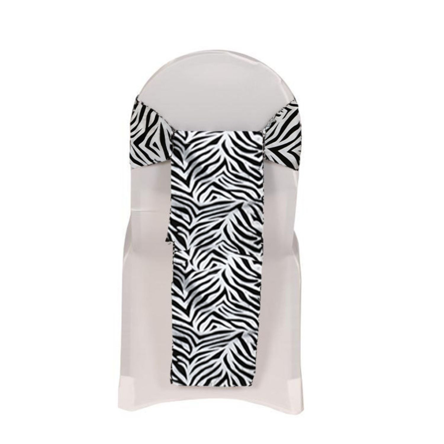 Damask Zebra Taffeta Sashes White and Black