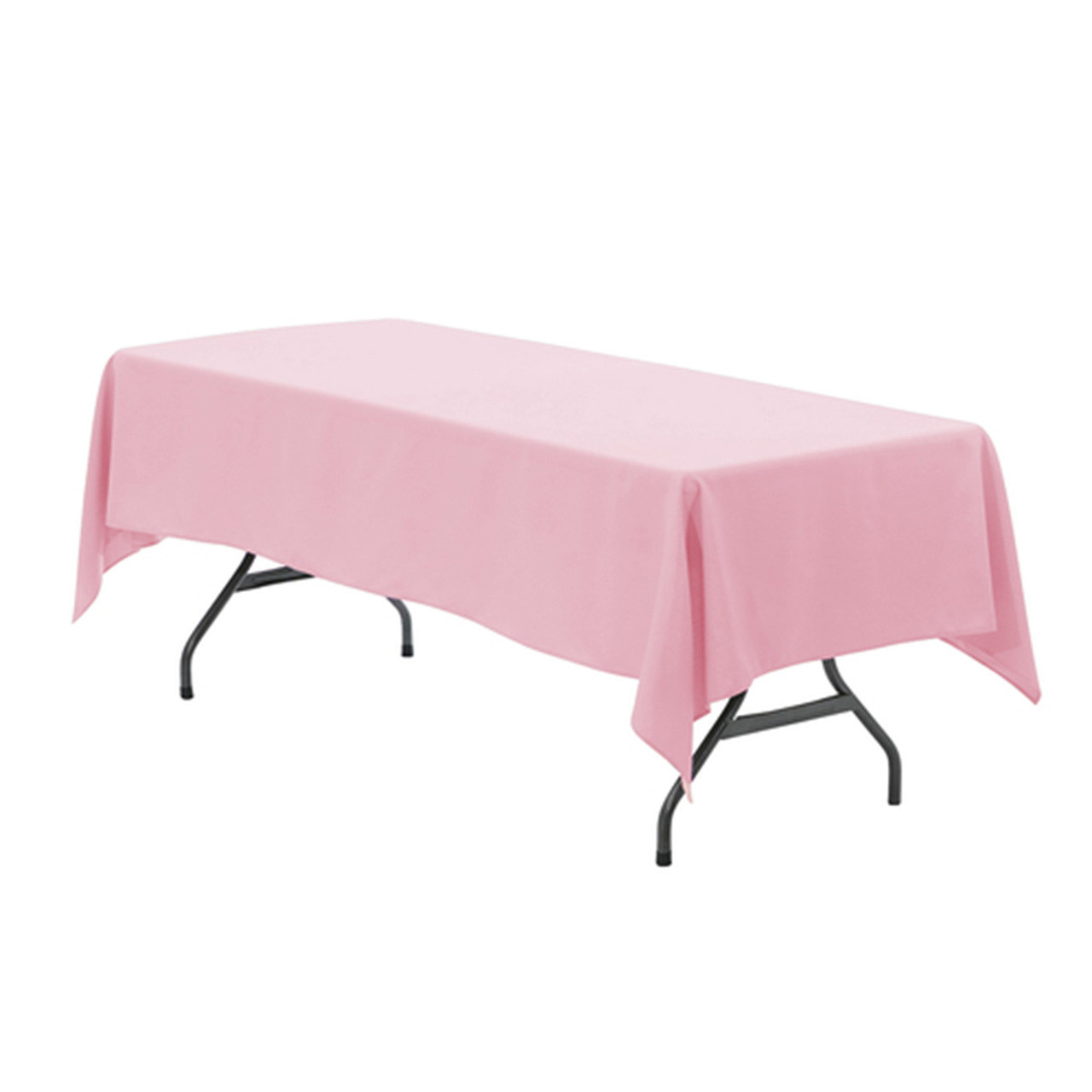 60 x 126 Inch Rectangular Polyester Tablecloth Pink