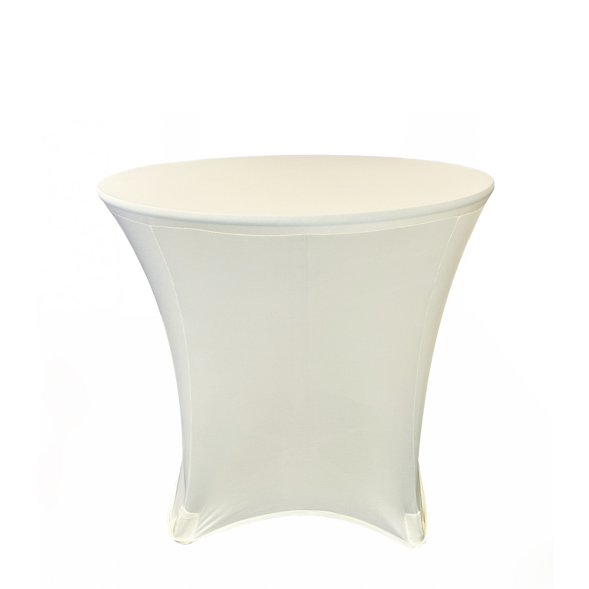 36 x 30 Inch Lowboy Cocktail Round Stretch Spandex Table Cover Ivory