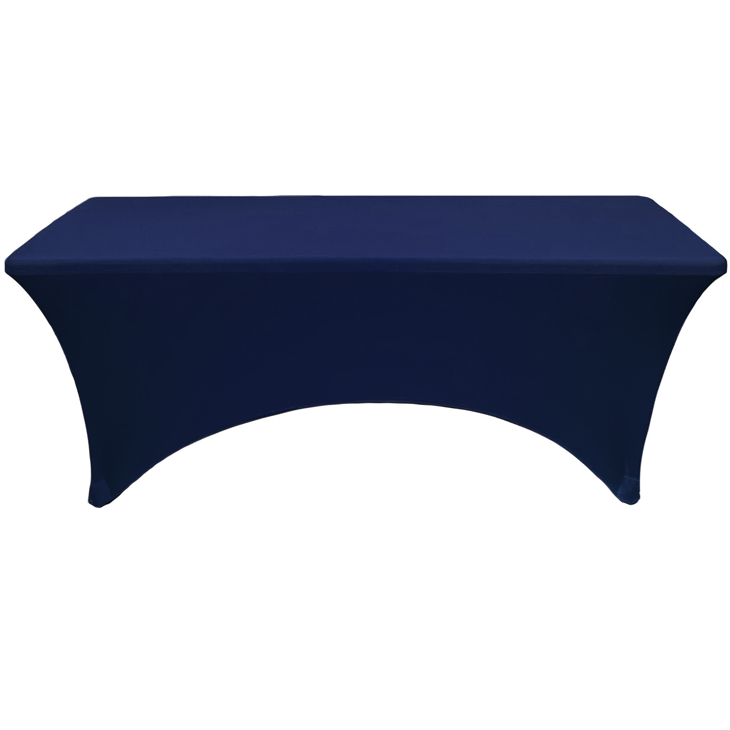 Stretch Spandex 5 ft Rectangular Table Cover Navy Blue front