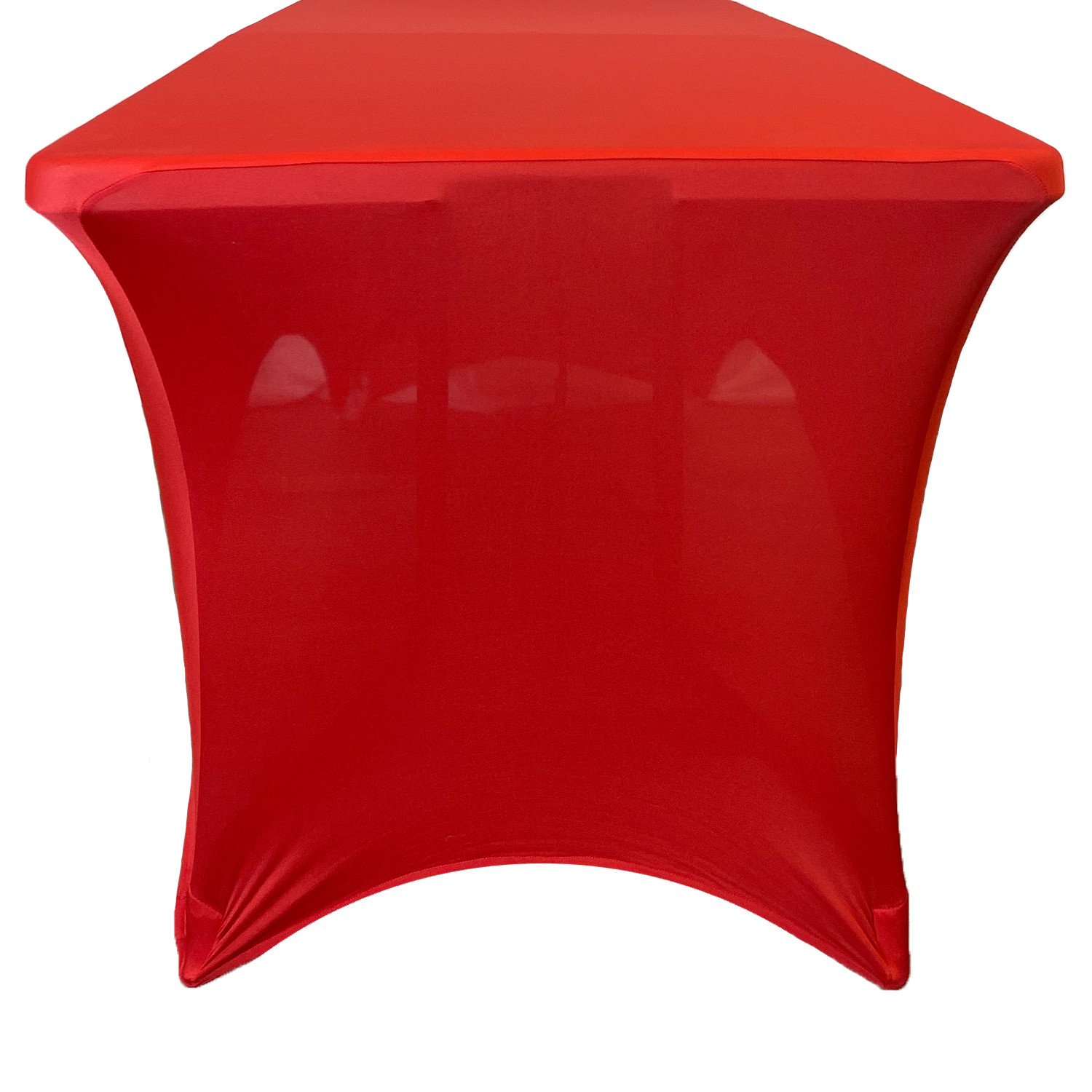 Stretch Spandex 5 ft Rectangular Table Cover Red side