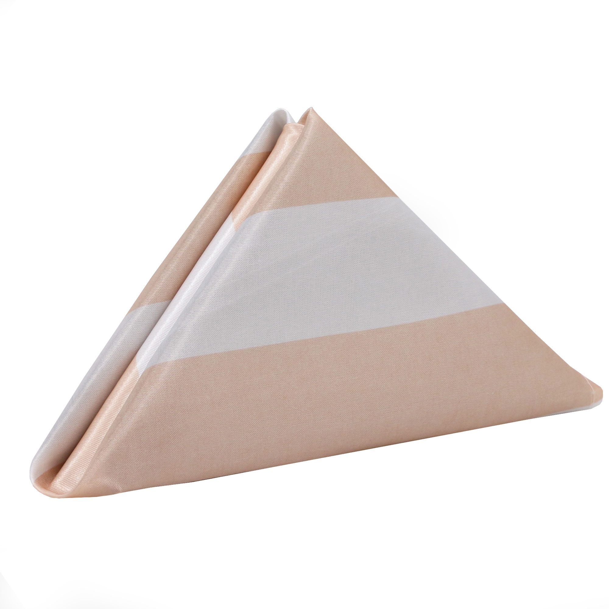 20 inch Satin Cloth Napkins Peach/White Striped
