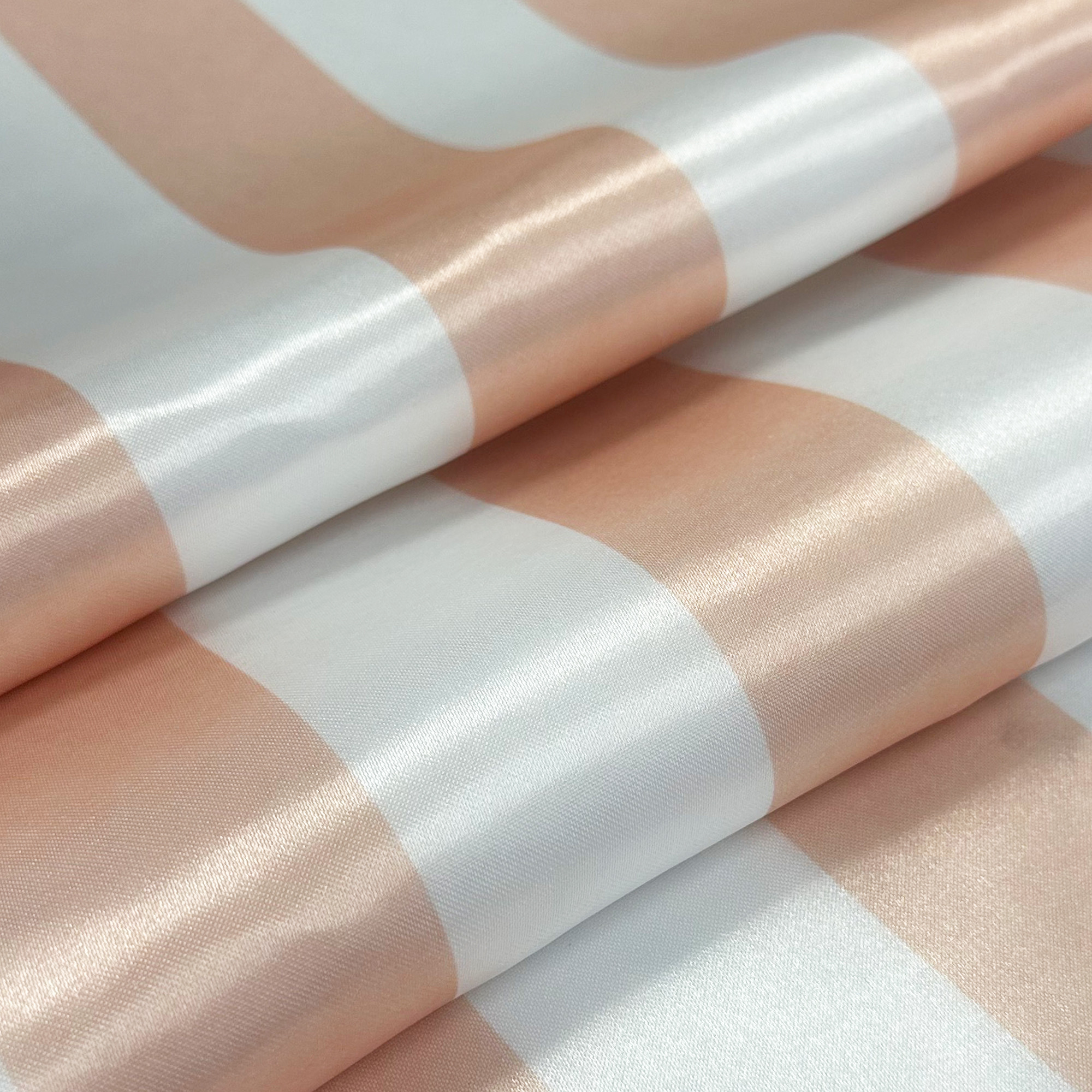 20 inch Satin Cloth Napkins Peach/White Striped Swatch