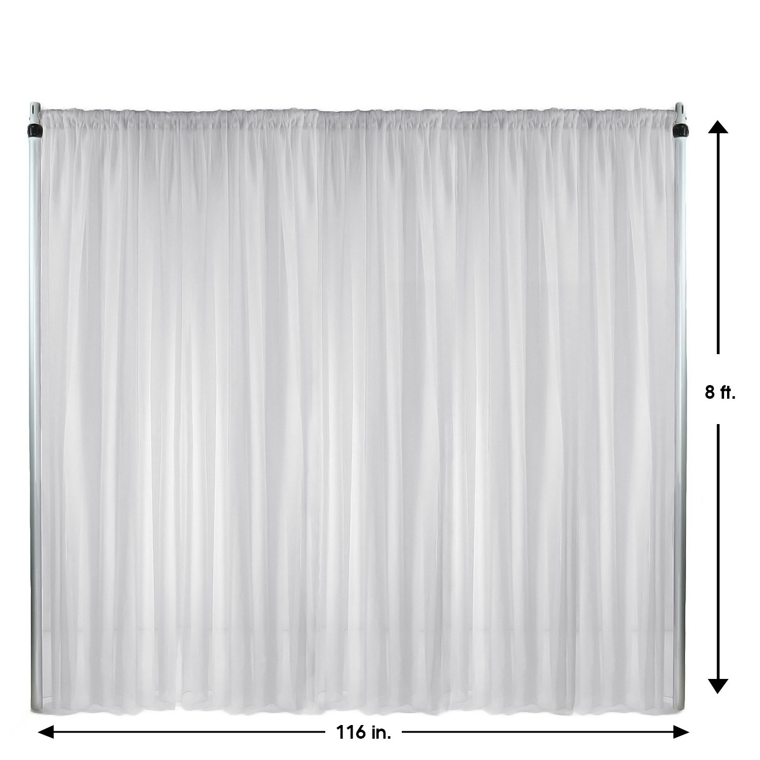 Drape/Backdrop 8 ft x 116 Inches White 