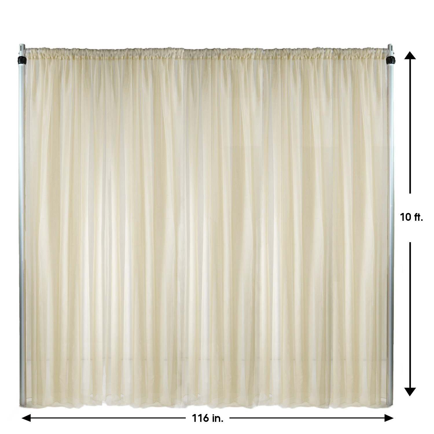 Drape/Backdrop 10 ft x 116 Inches Ivory