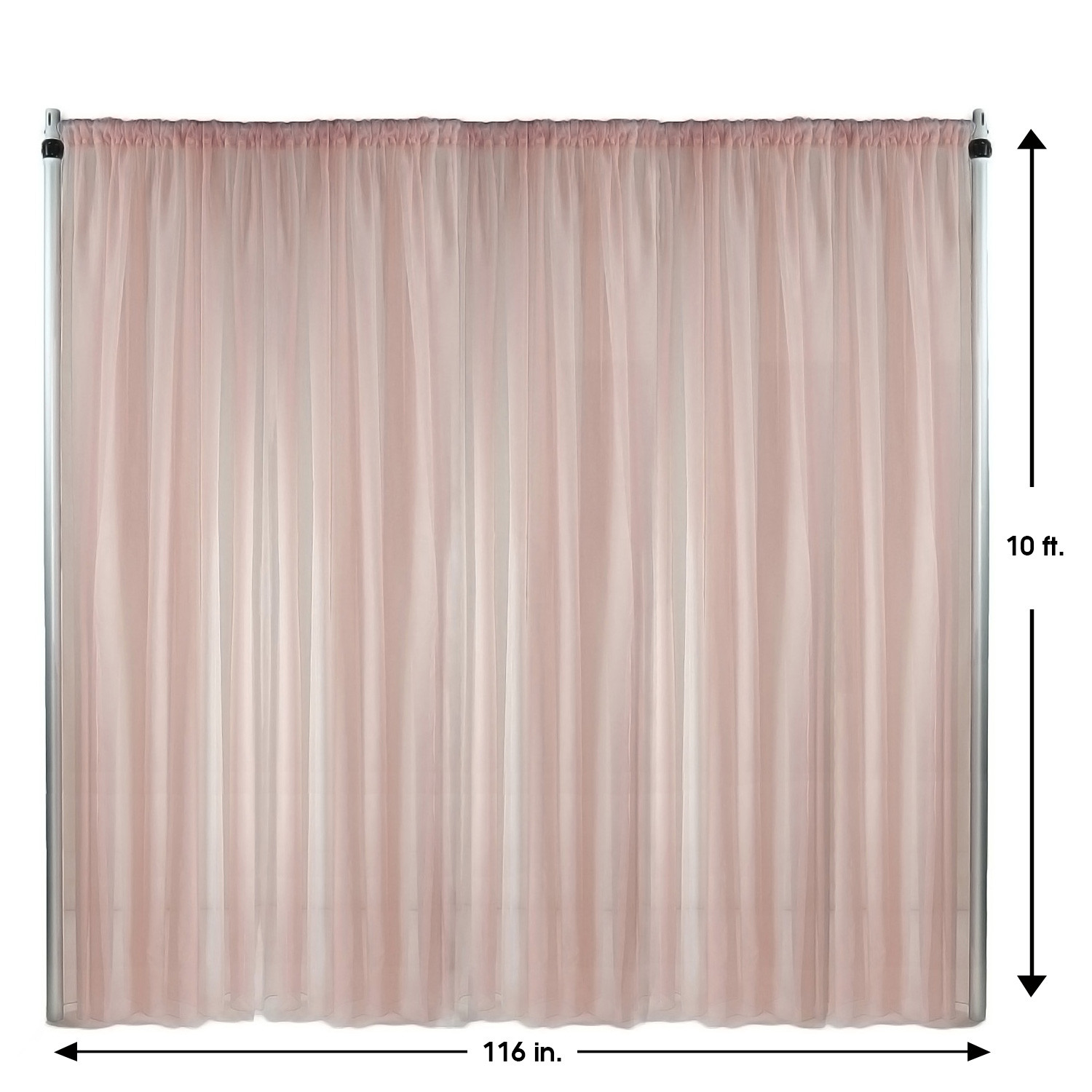 Drape/Backdrop 10 ft x 116 Inches Blush