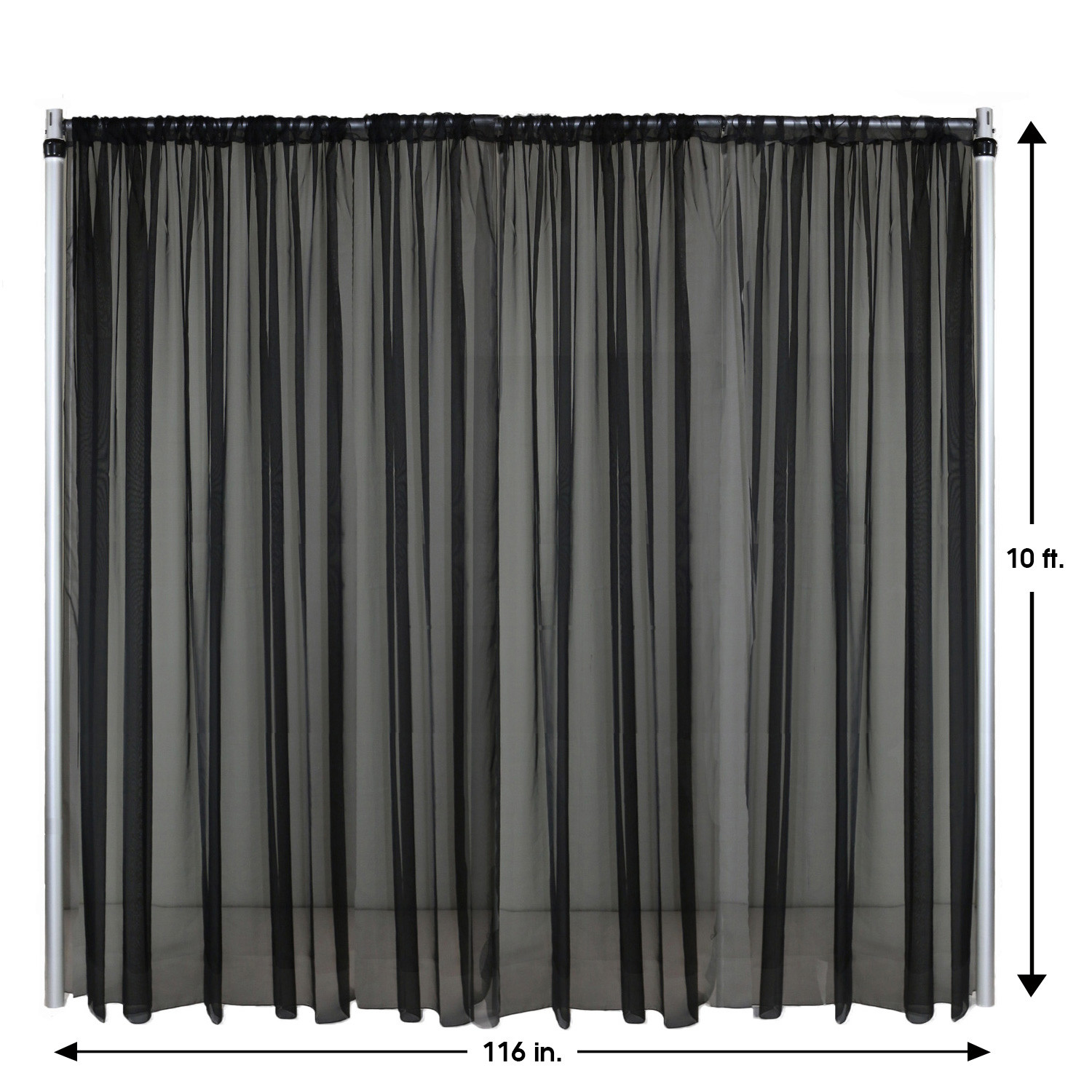 Drape/Backdrop 10 ft x 116 Inches Black