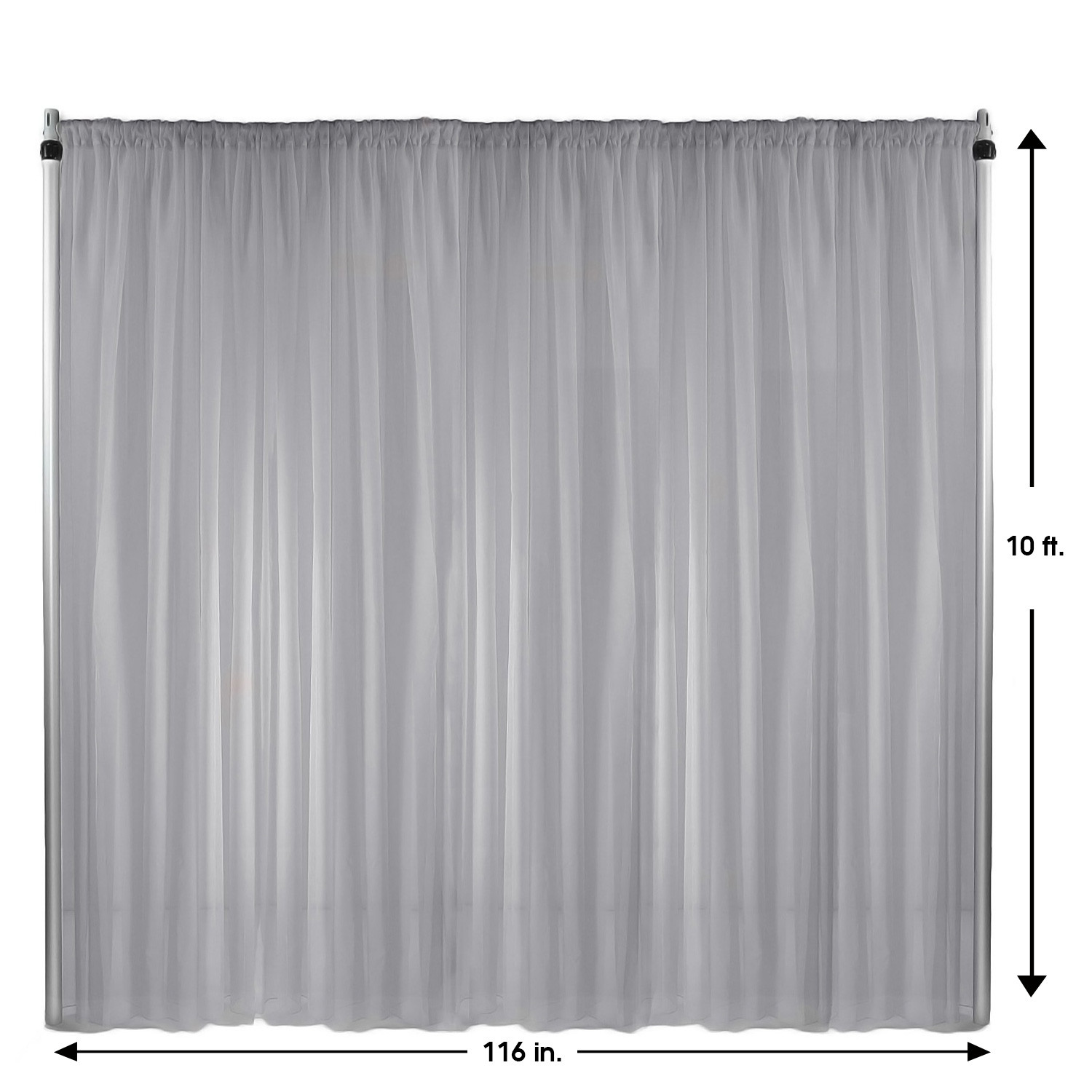 Drape/Backdrop 10 ft x 116 Inches Silver