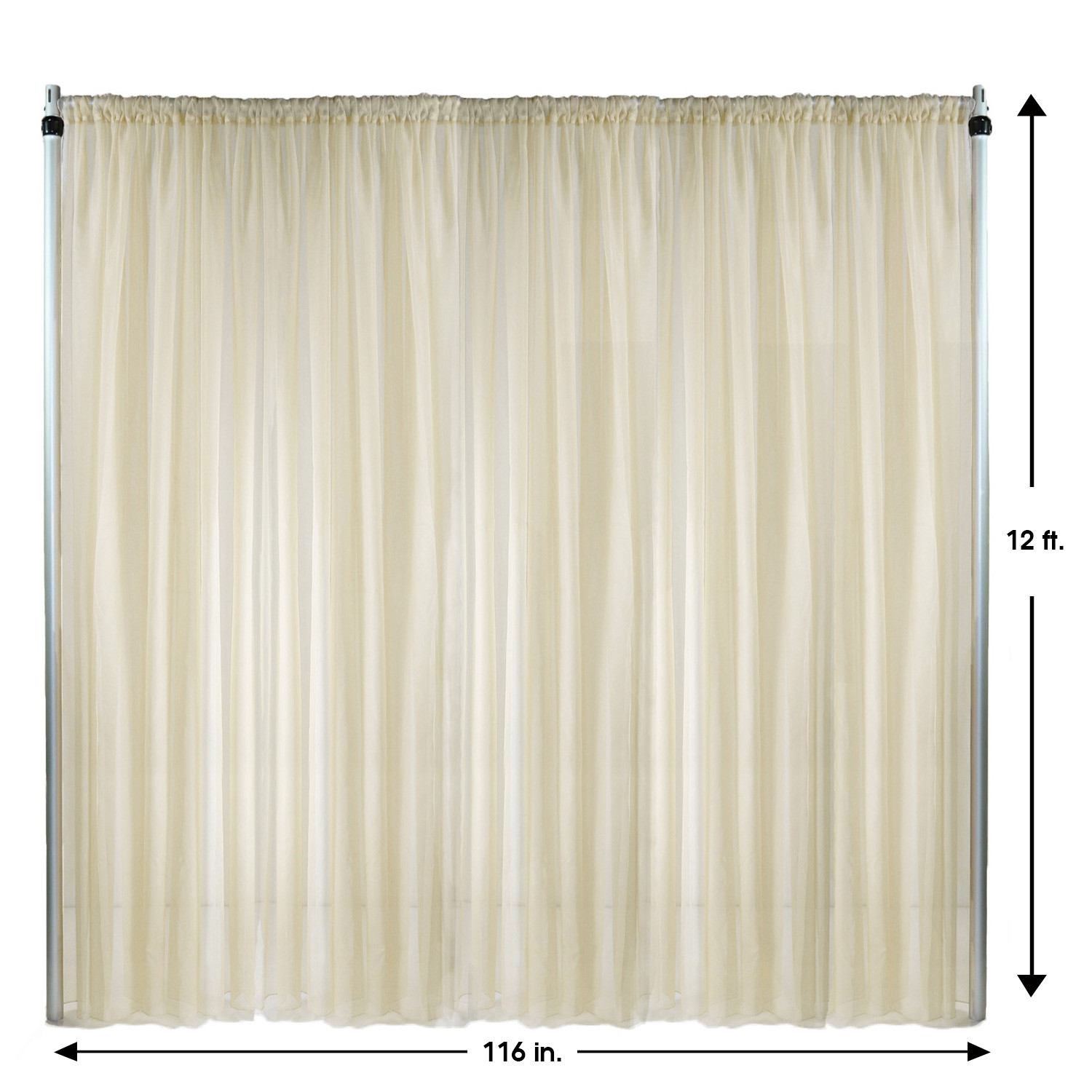 Drape/Backdrop 12 ft x 116 Inches Ivory