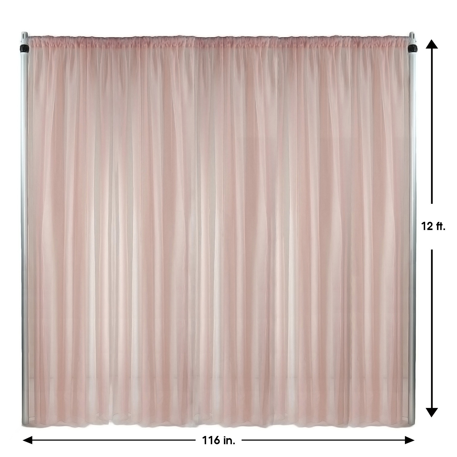 Drape/Backdrop 12 ft x 116 Inches Blush