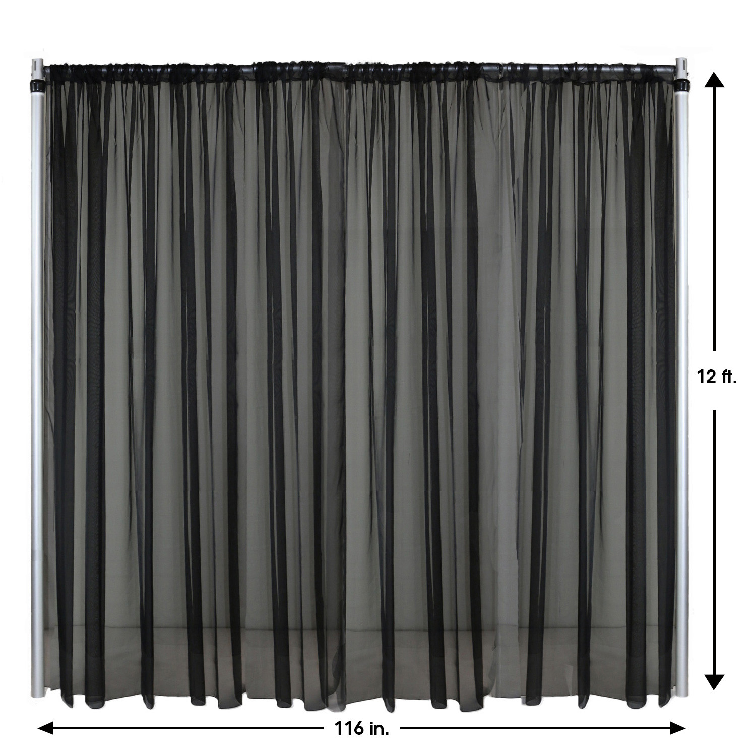 Drape/Backdrop 12 ft x 116 Inches Black
