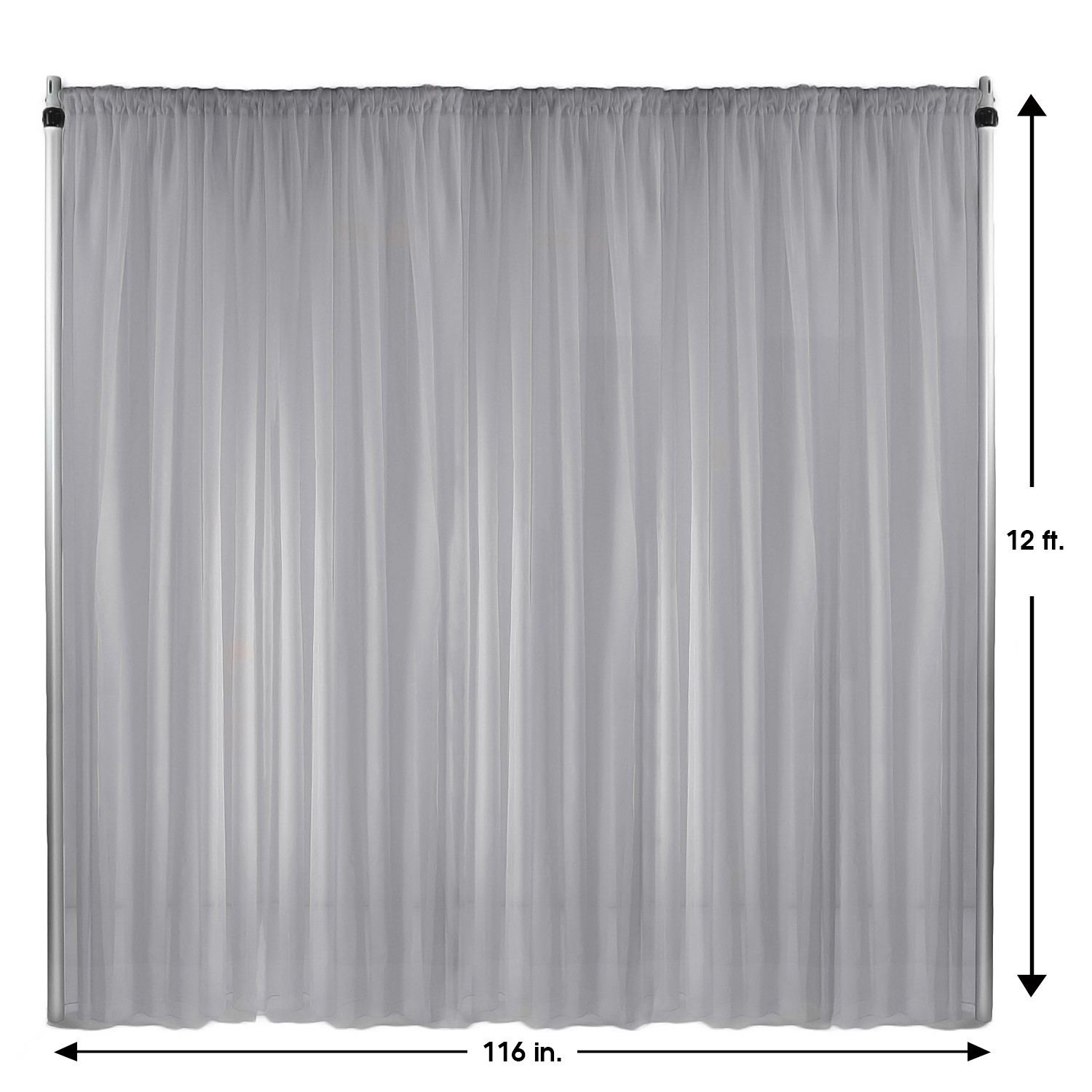 Drape/Backdrop 12 ft x 116 Inches Silver