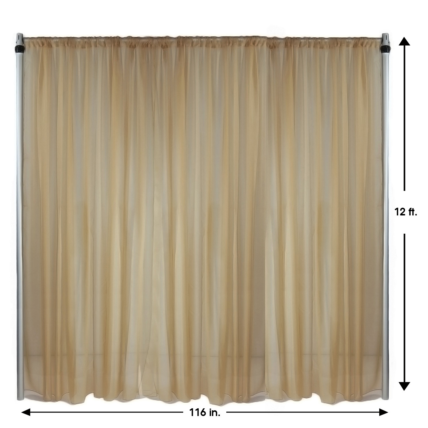 Drape/Backdrop 12 ft x 116 Inches Champagne