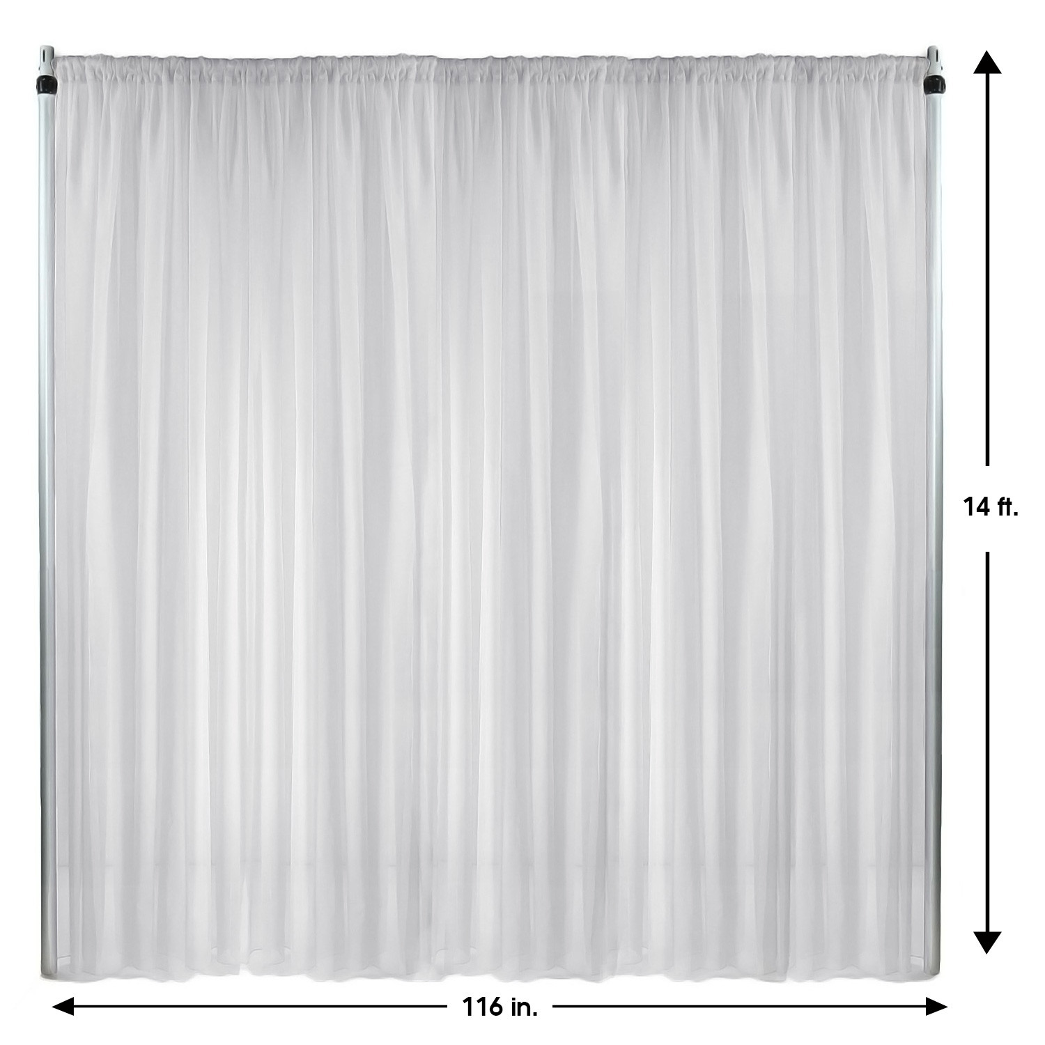 Drape/Backdrop 14 ft x 116 Inches White 