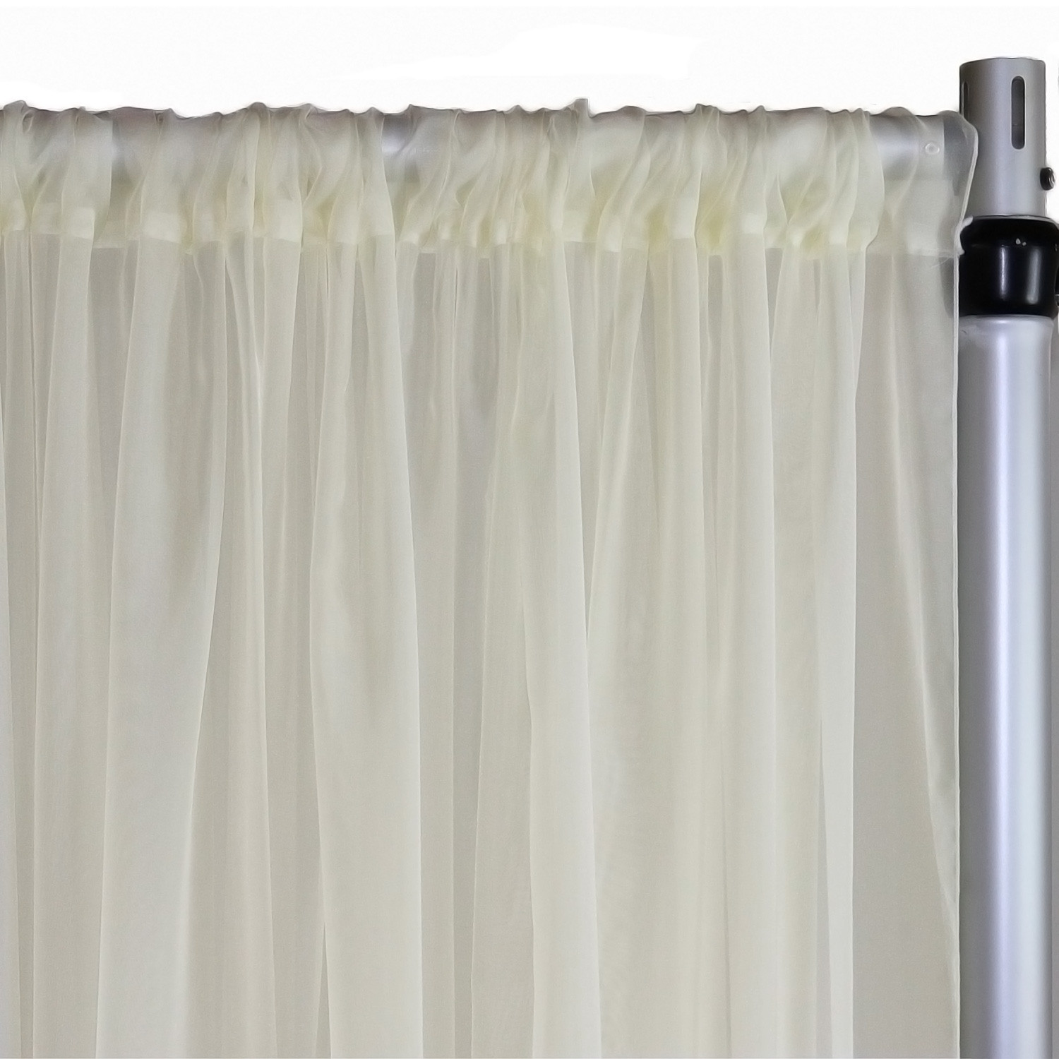 Voile Sheer Drape/Backdrop 14 ft x 116 Inches Ivory
