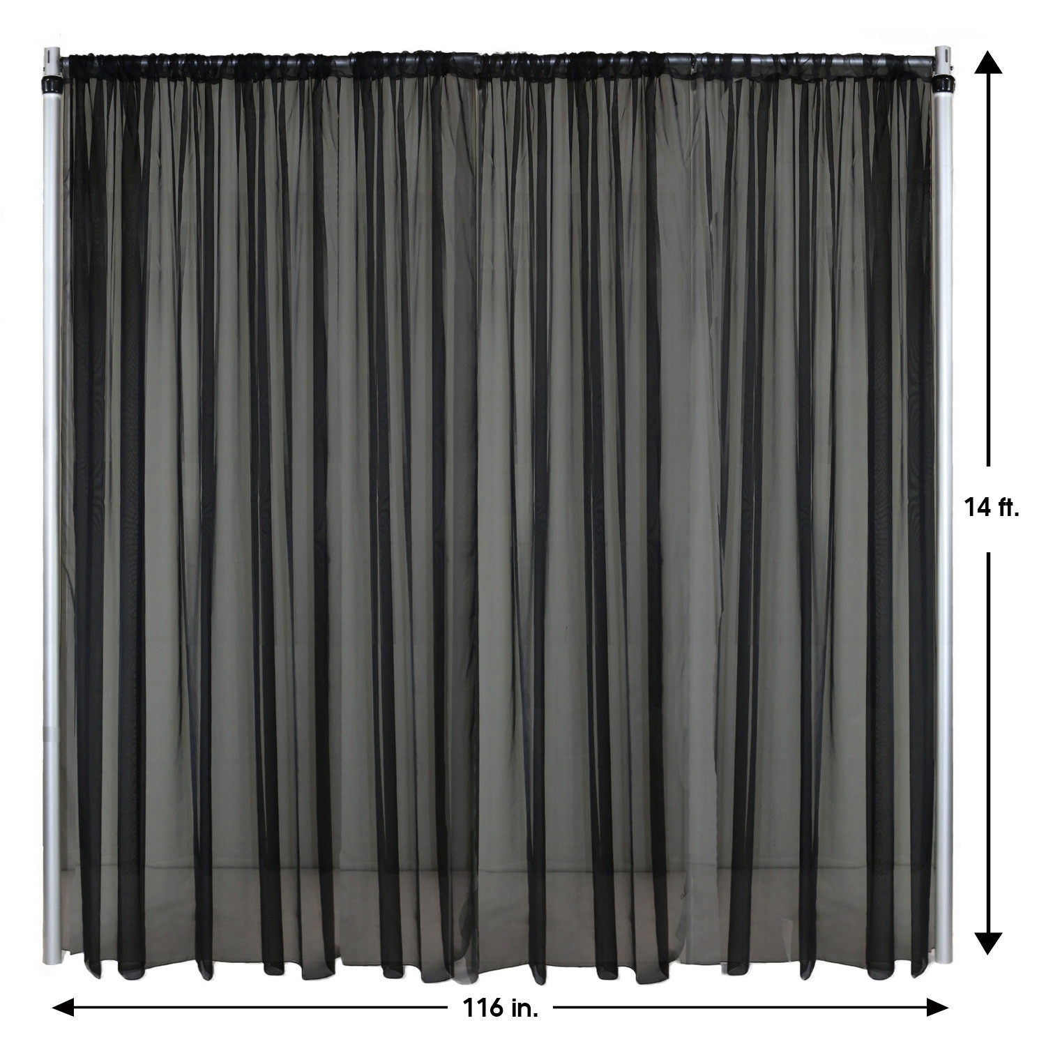 Drape/Backdrop 14 ft x 116 Inches Black