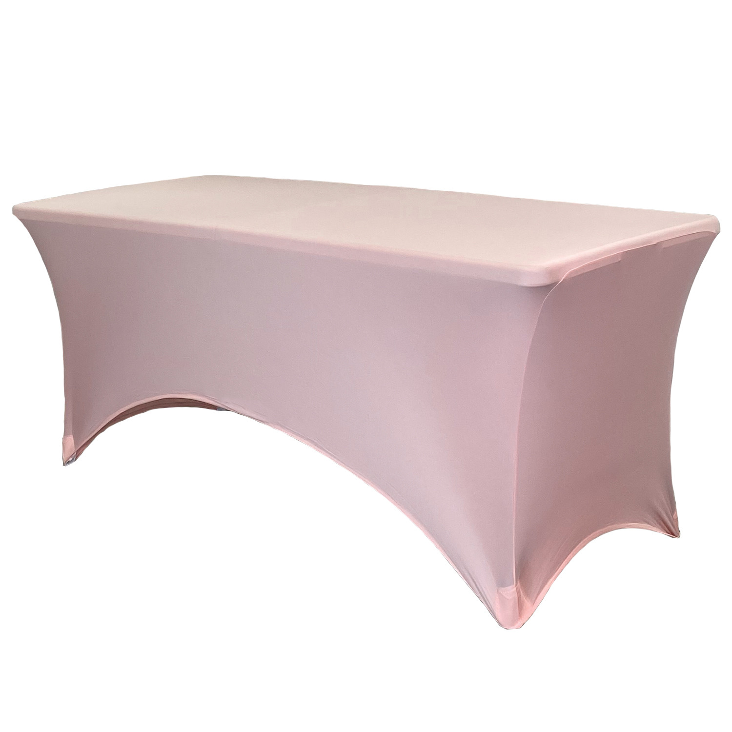 Stretch Spandex 8 ft Rectangular Table Covers Blush