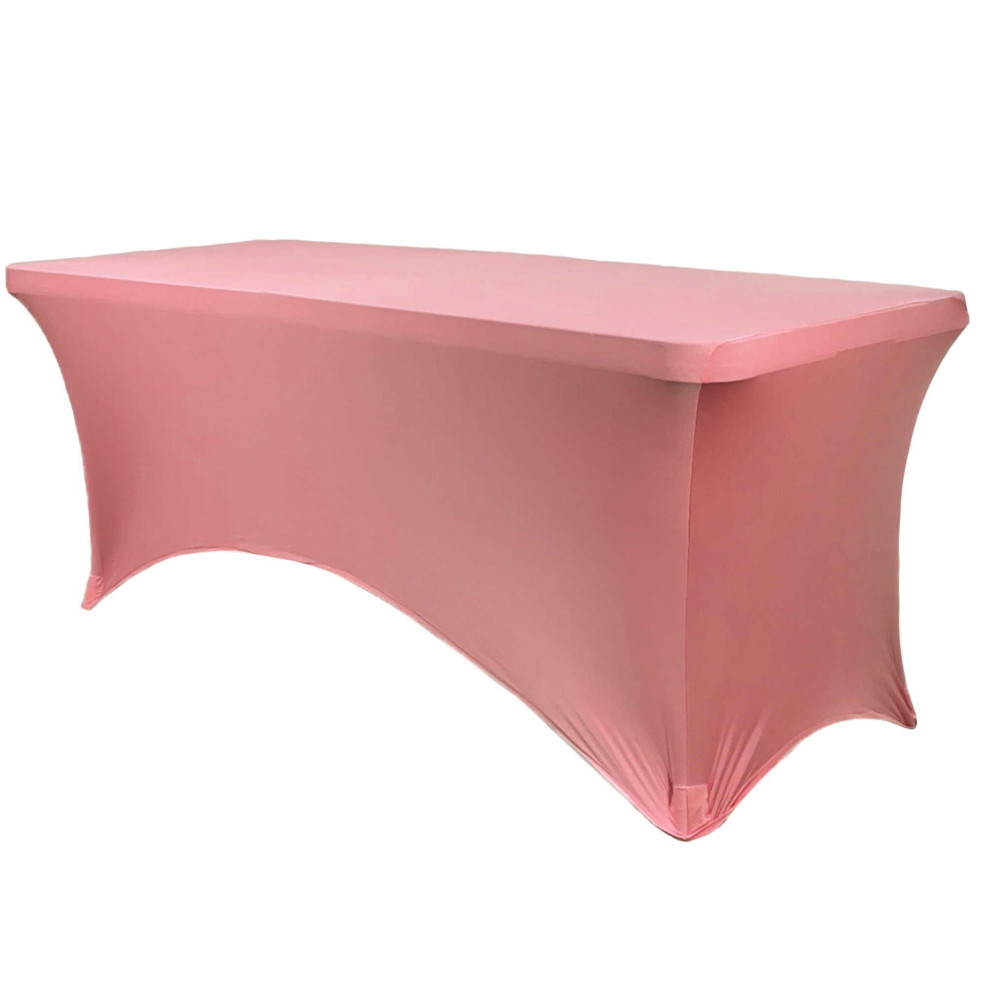 Stretch Spandex 8 ft Rectangular Table Cover Coral