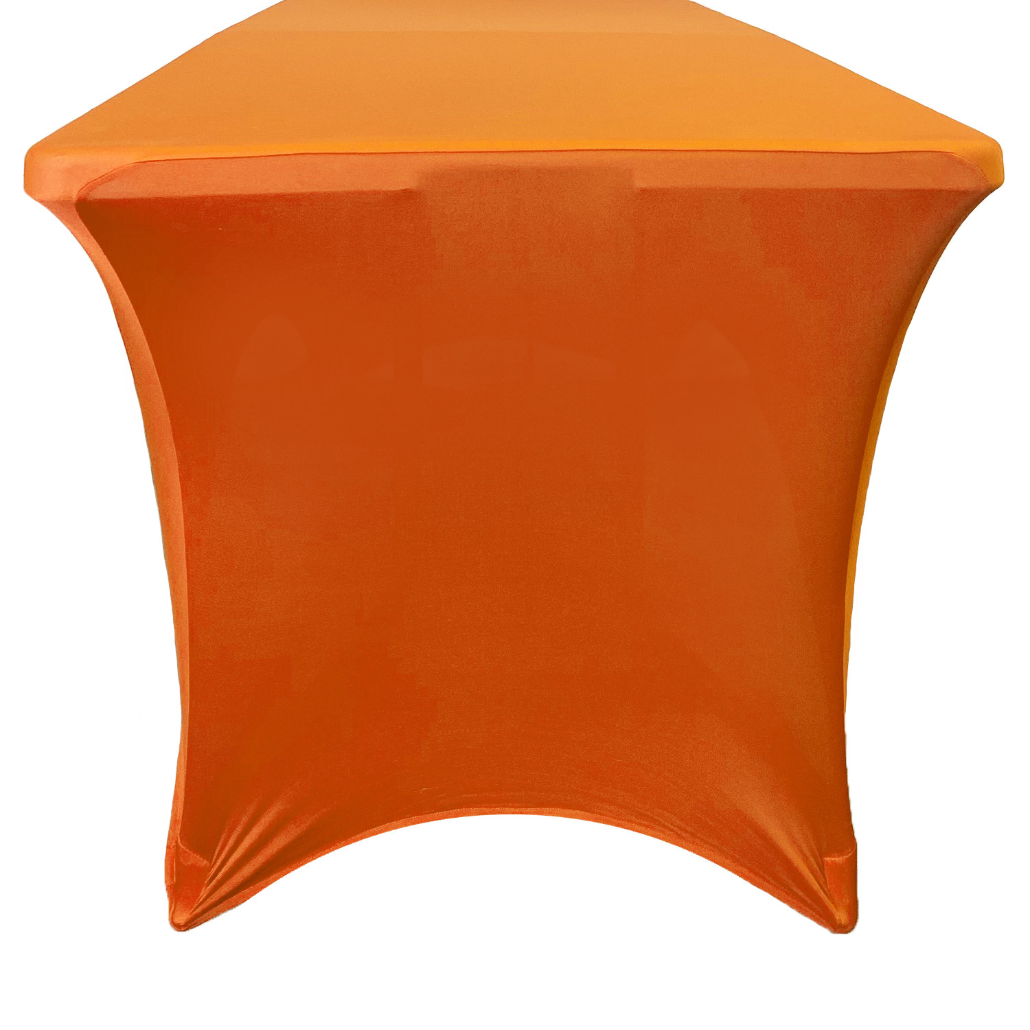 Stretch Spandex 5 ft Rectangular Table Cover Orange side