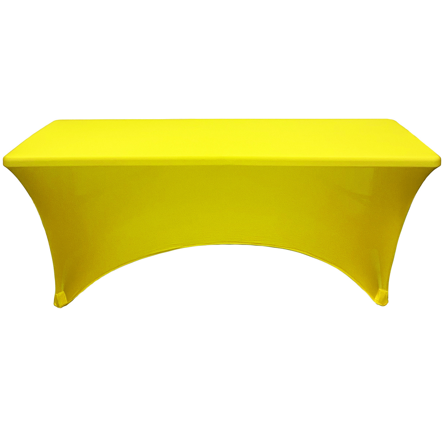 Stretch Spandex 5 ft Rectangular Table Cover Yellow front