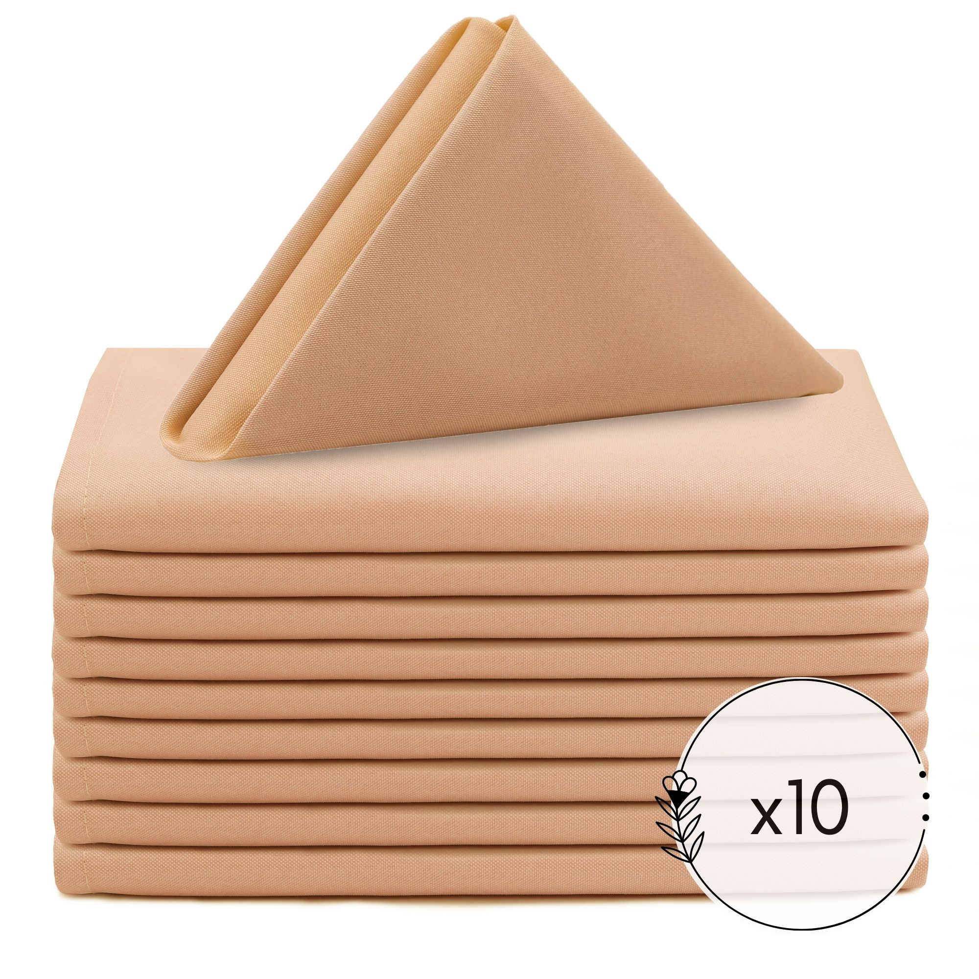20 Inch Polyester Cloth Napkins Peach Pack of 10