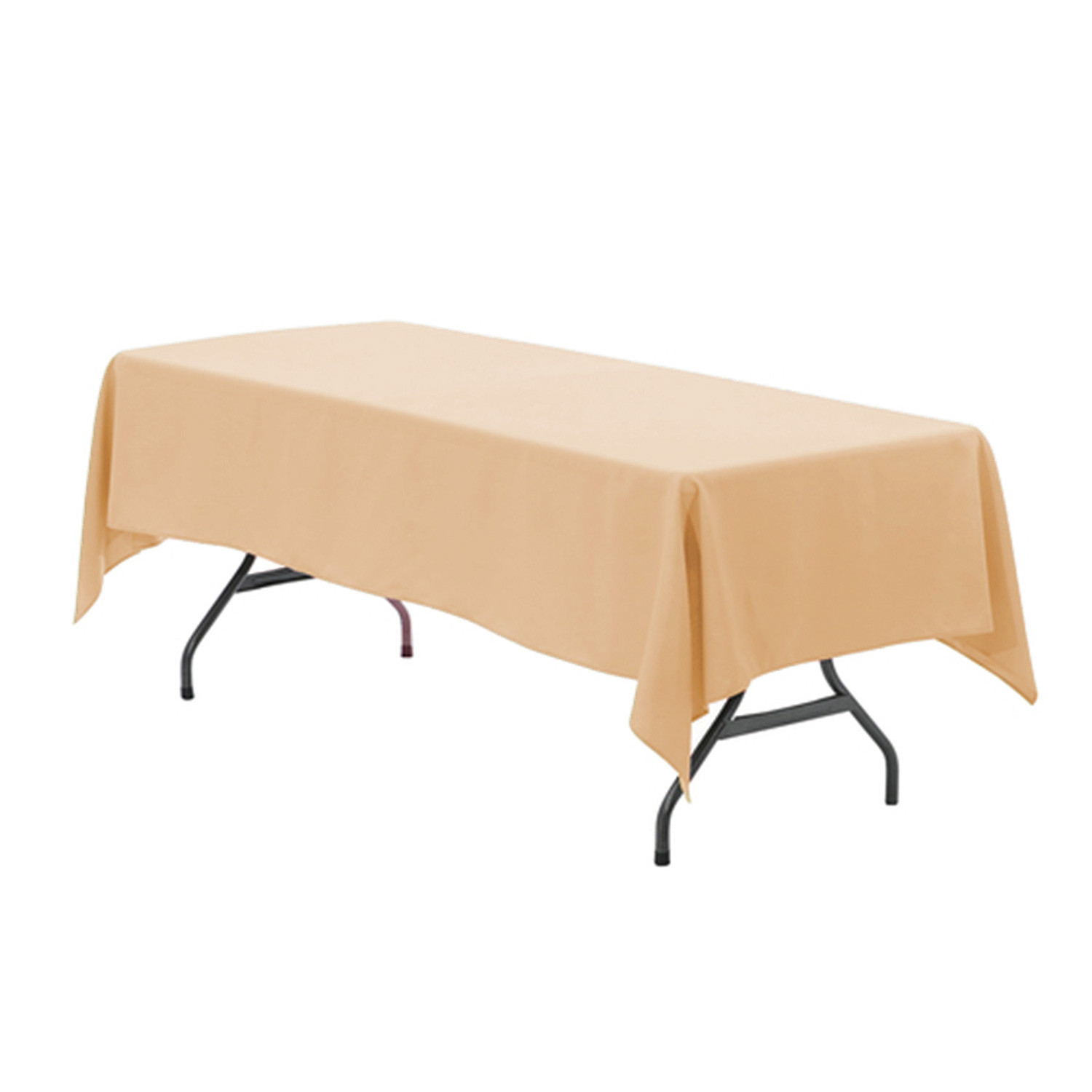 60 x 102 inch Rectangular Polyester Tablecloth Peach
