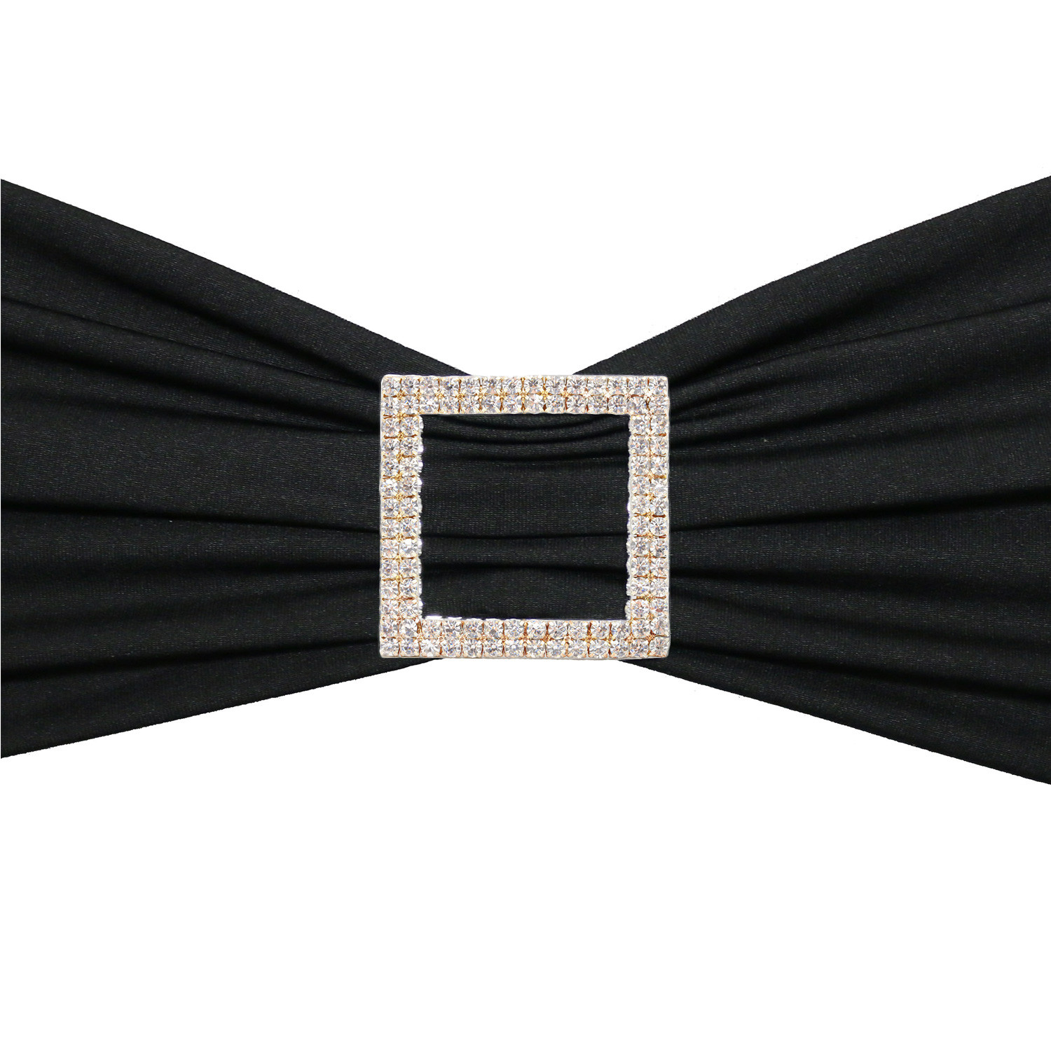 10 Pack Square Rhinestone Chair Sash Buckle Gold