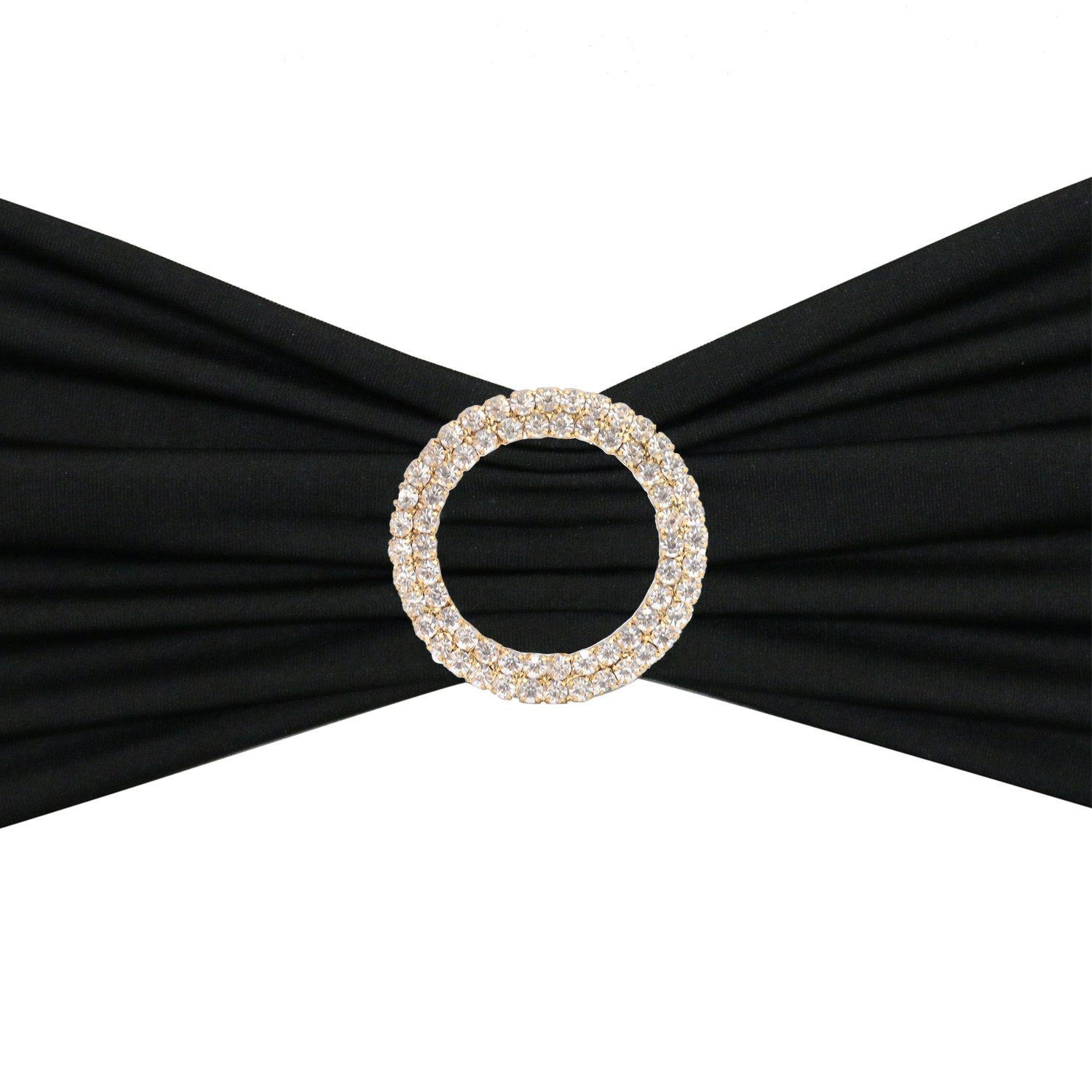 10 Pack Round Rhinestone Chair Sash Buckle Gold