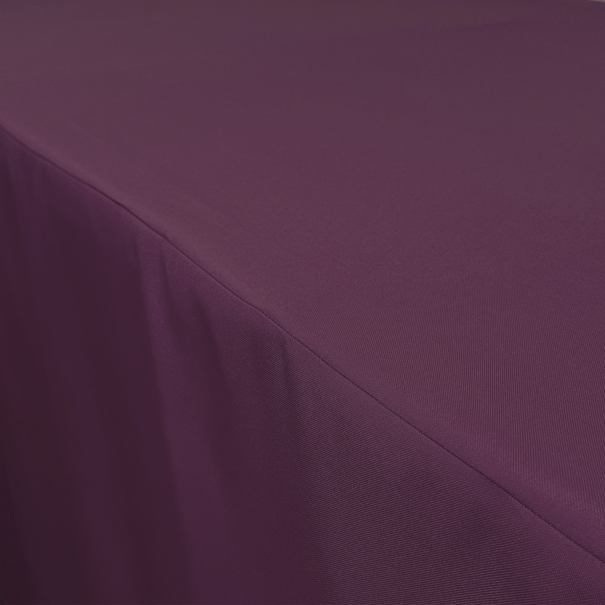 6 ft Fitted Polyester Tablecloth Rectangular Eggplant  seam