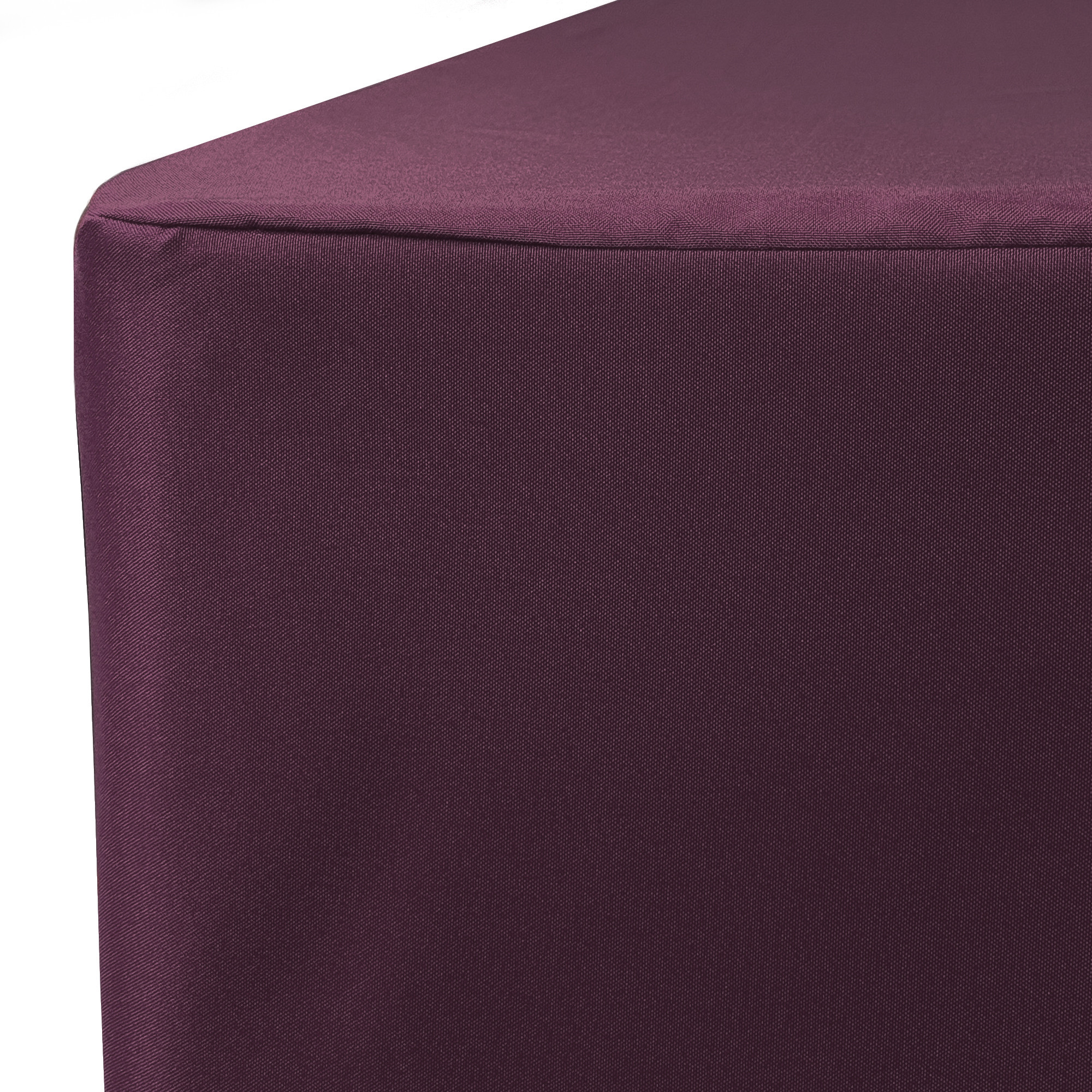 6 ft Fitted Polyester Tablecloth Rectangular Eggplant  corner