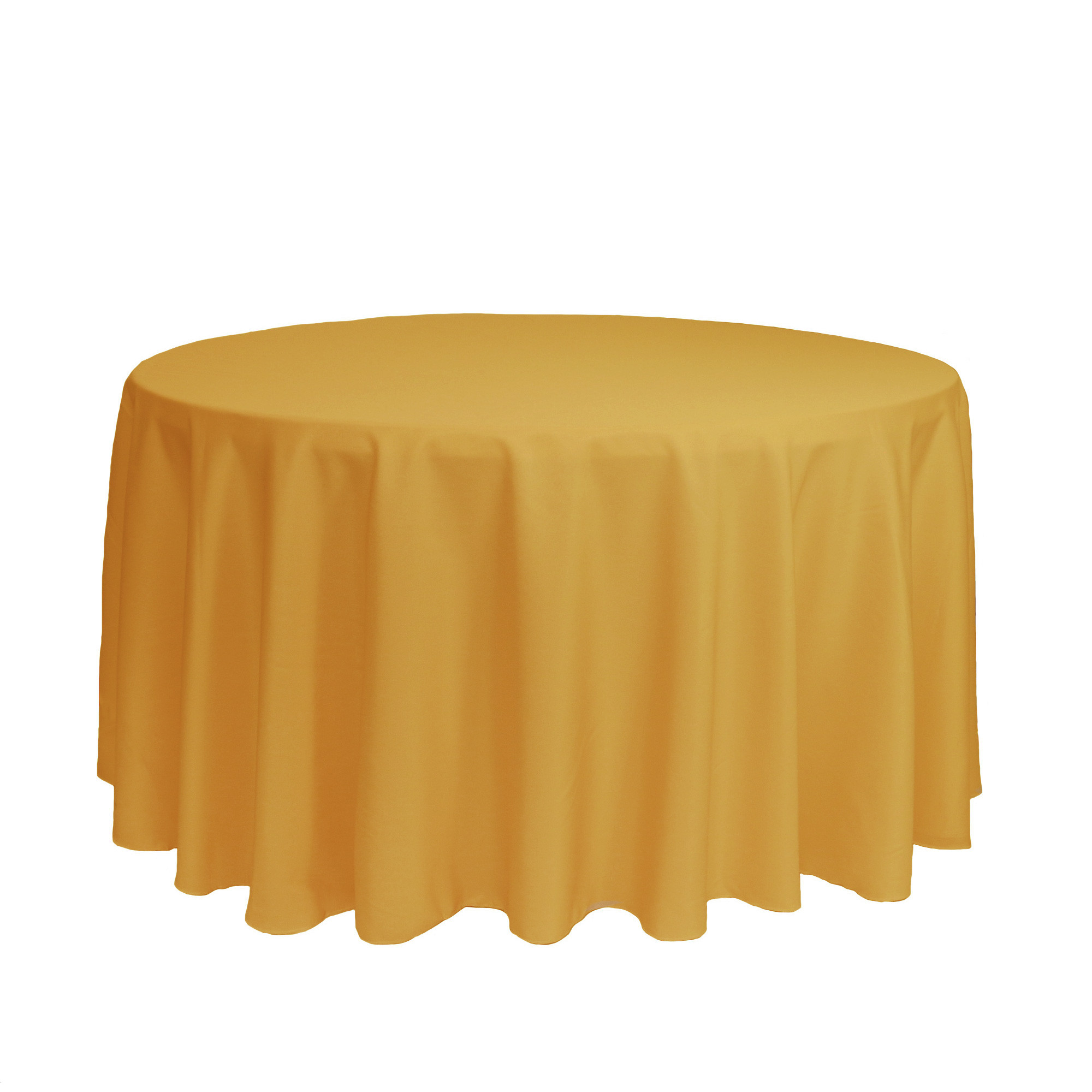 120 inch Round Polyester Tablecloths Gold