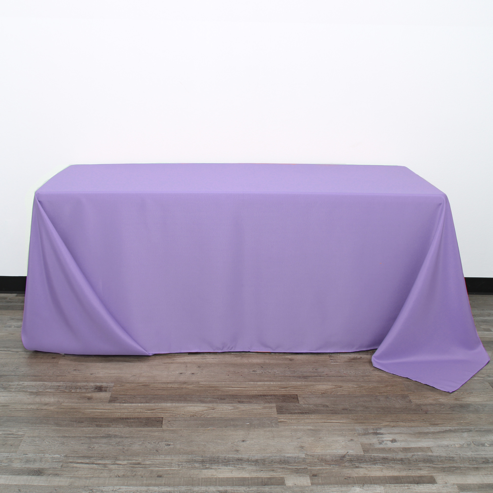 90 x 156 Inch Rectangular Polyester Tablecloth Lavender Front