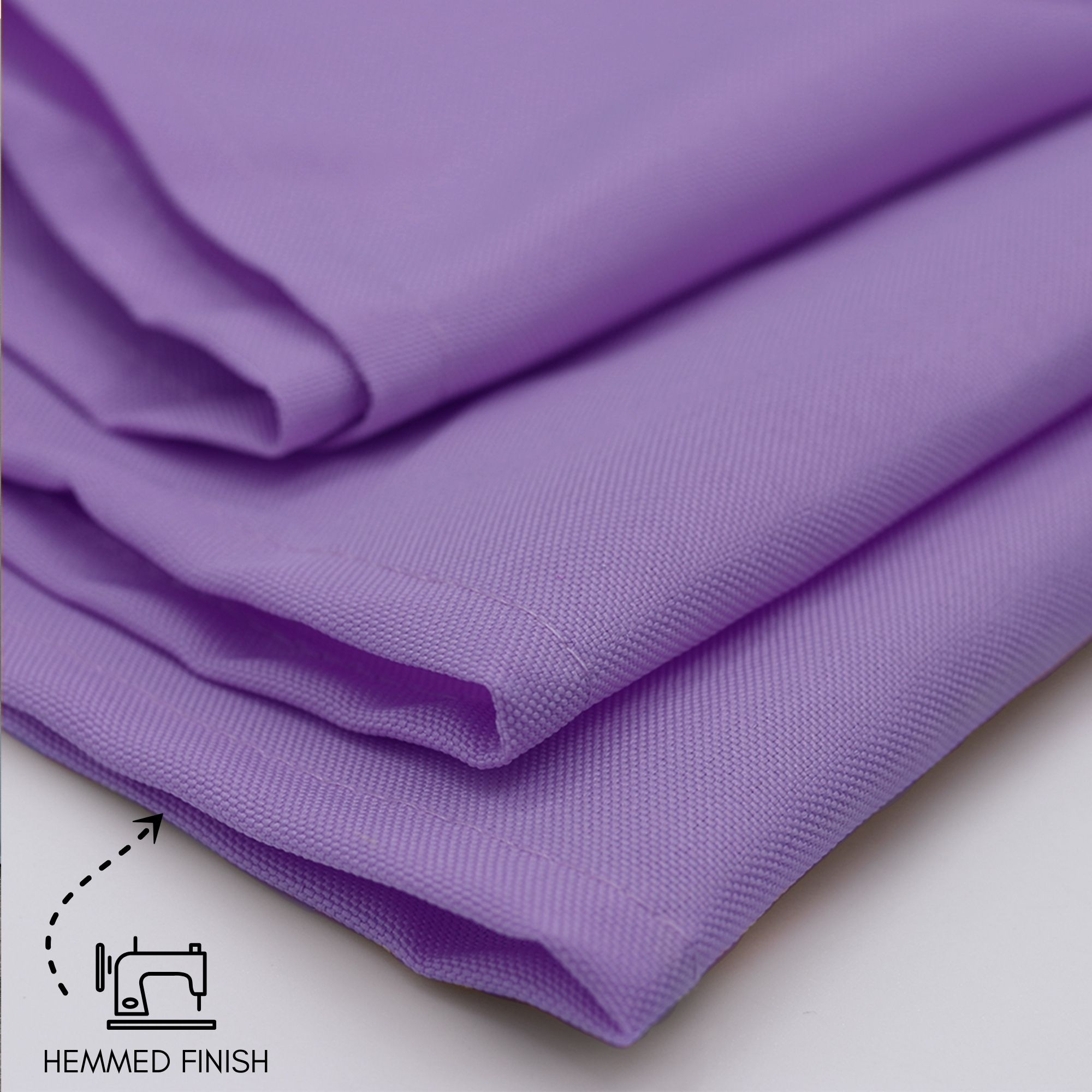 90 x 156 Inch Rectangular Polyester Tablecloth Lavender Corner Hem