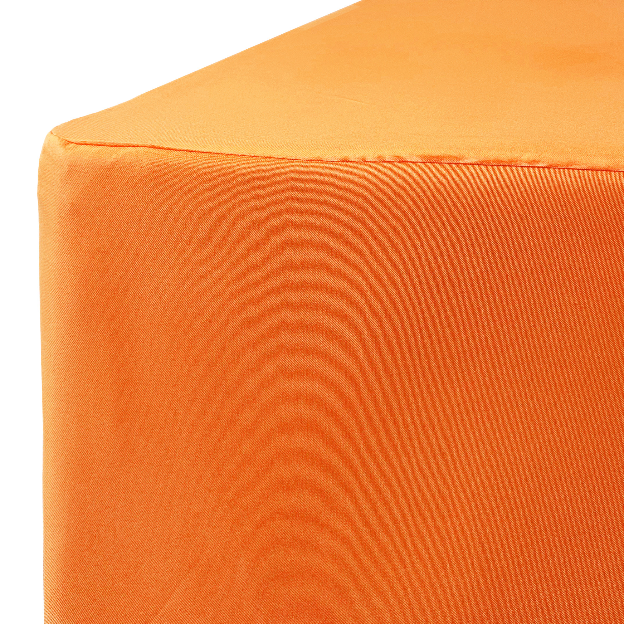 6 ft Fitted Polyester Tablecloth Rectangular Orange corner