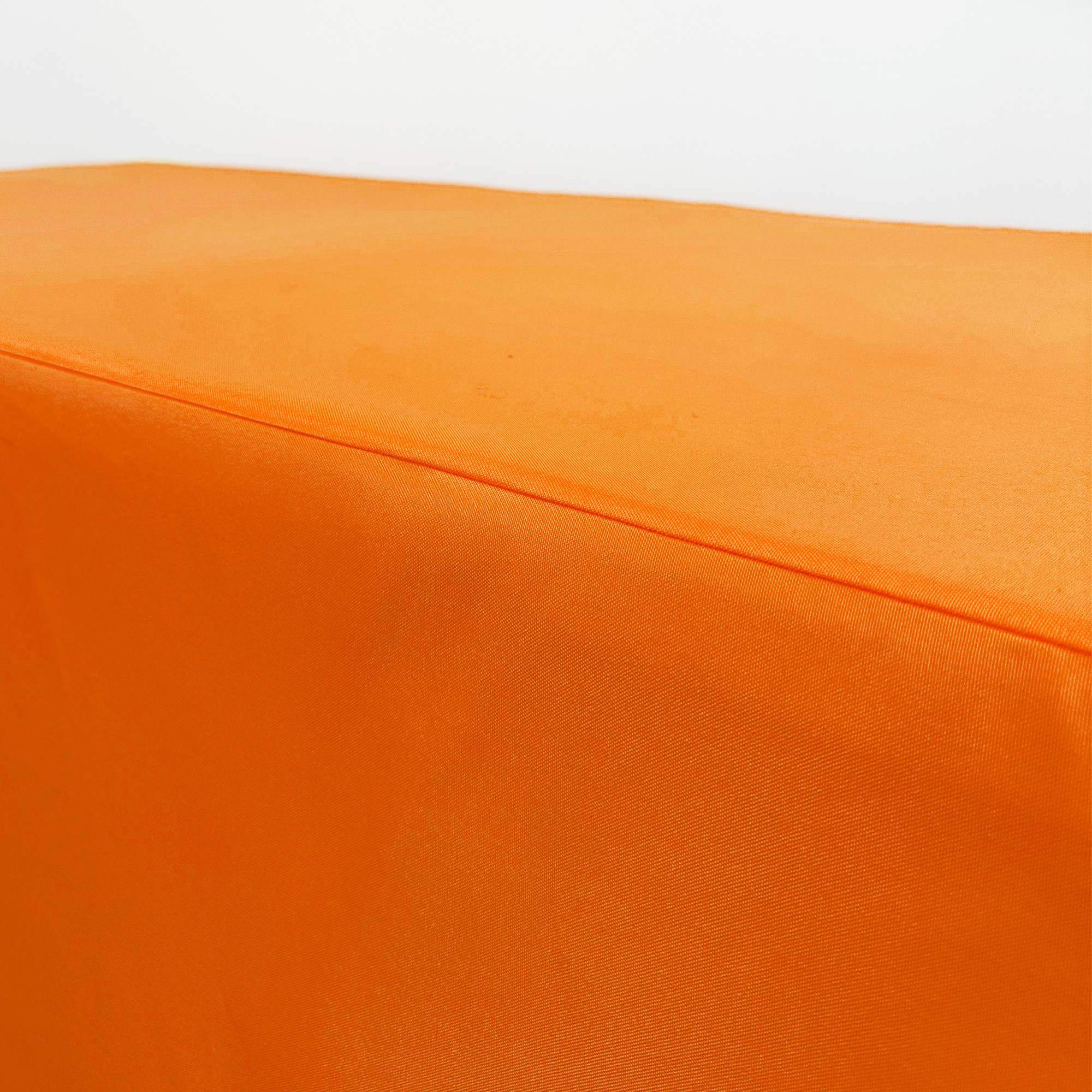 8 ft Fitted Polyester Tablecloth Rectangular Orange seam