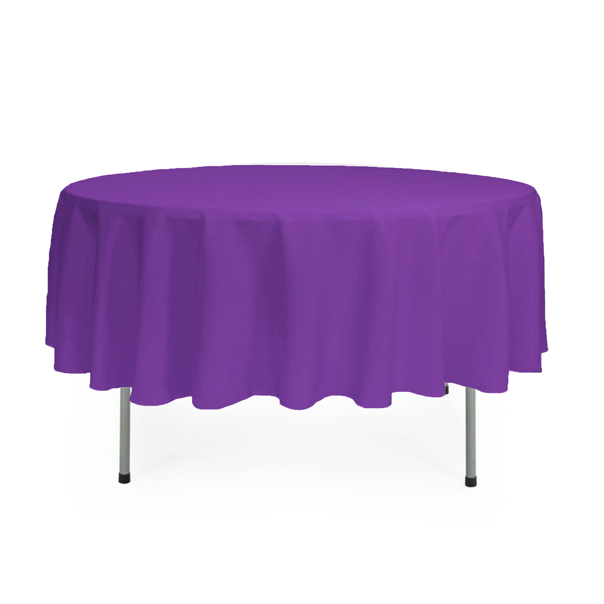 90 Inch Round Polyester Tablecloth Purple